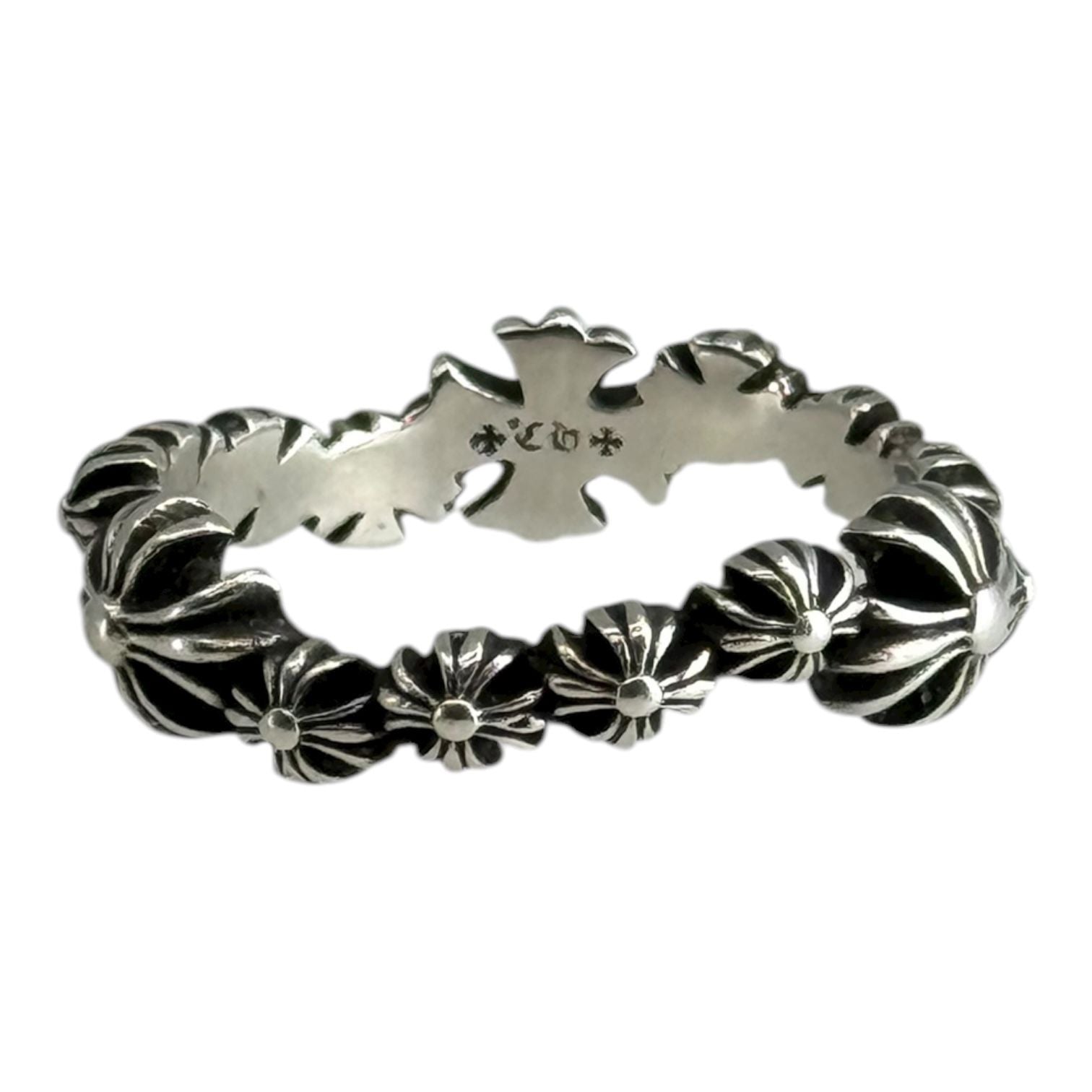 Chrome Hearts CH Plus Wave Silver Ring - Size 7