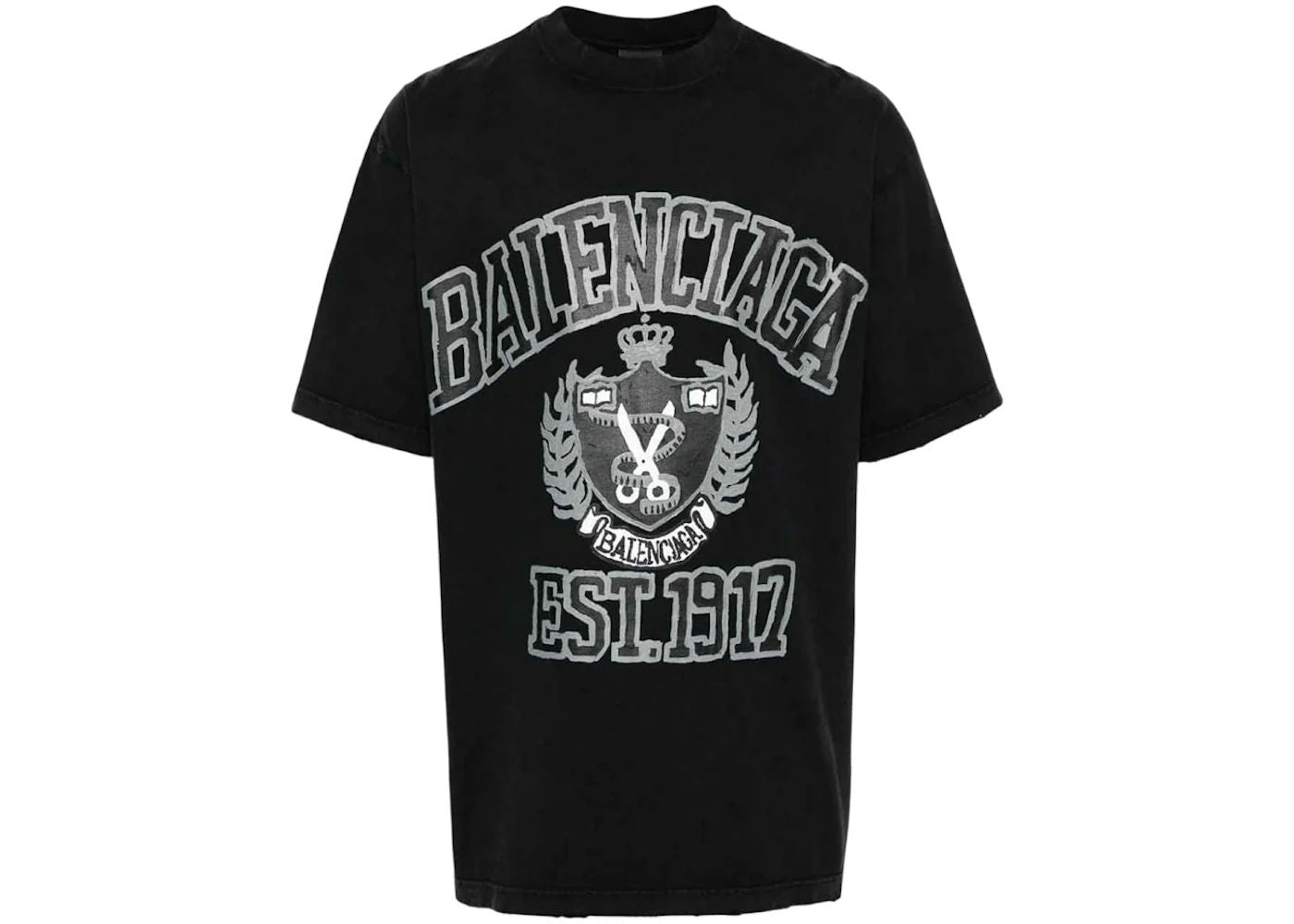 Balenciaga DIY College Medium Fit Tee Black White