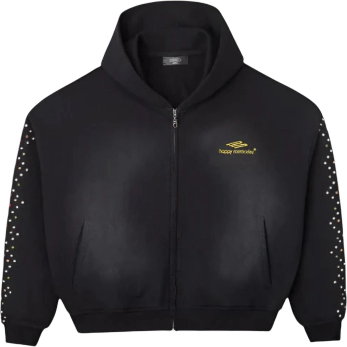 Happy Memories Don't Die HMDD Crystal Zip Up Hoodie Black