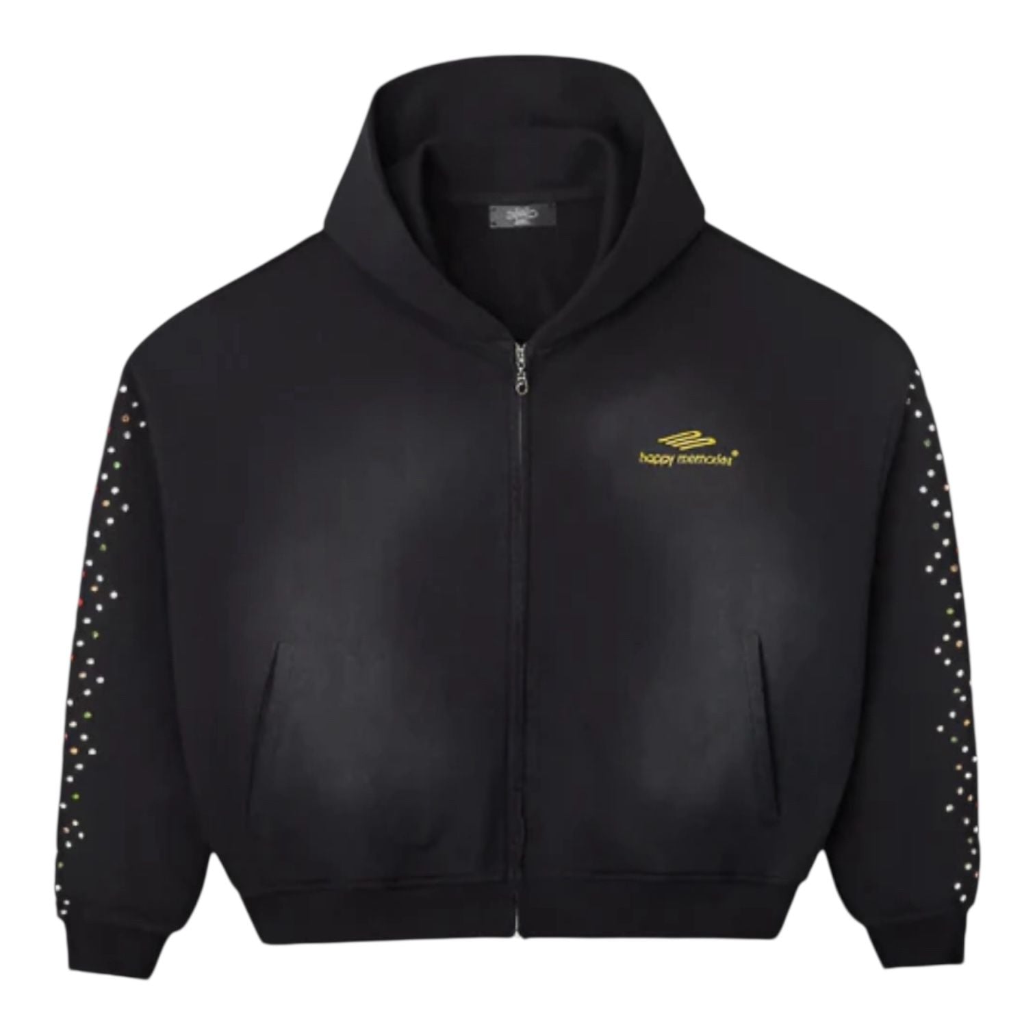 Happy Memories Don't Die HMDD Crystal Zip Up Hoodie Black
