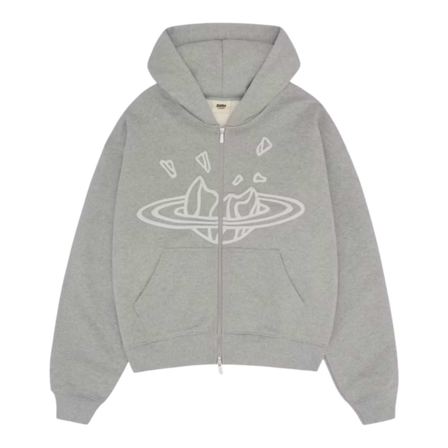 Broken Planet Zip Up Hoodie Heather Grey