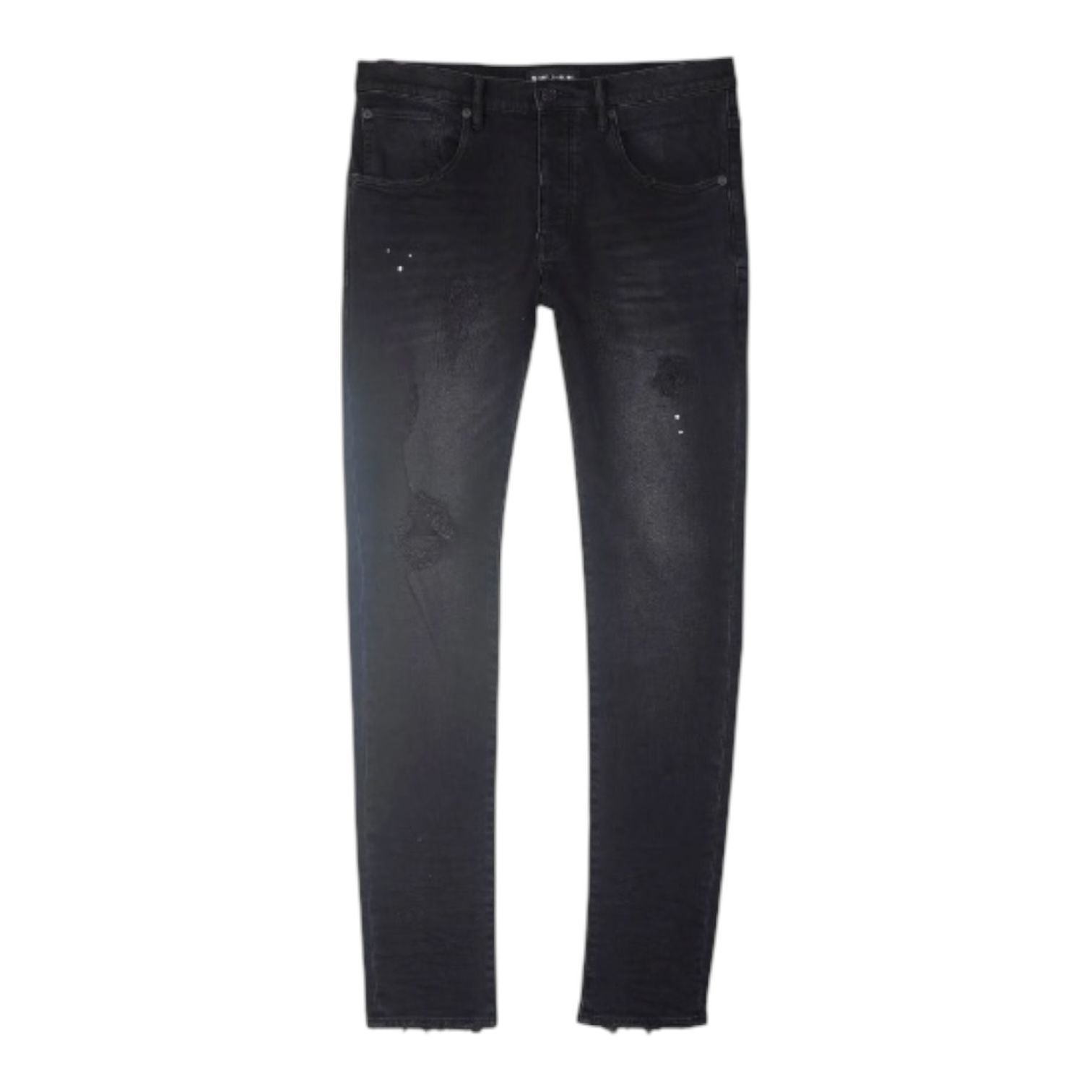 Purple Brand Resin Repair Mid Rise Slim Jean Black