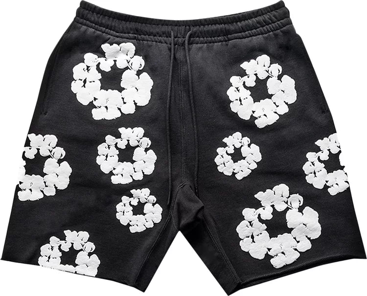 Denim Tears Cotton Wreath Shorts Black