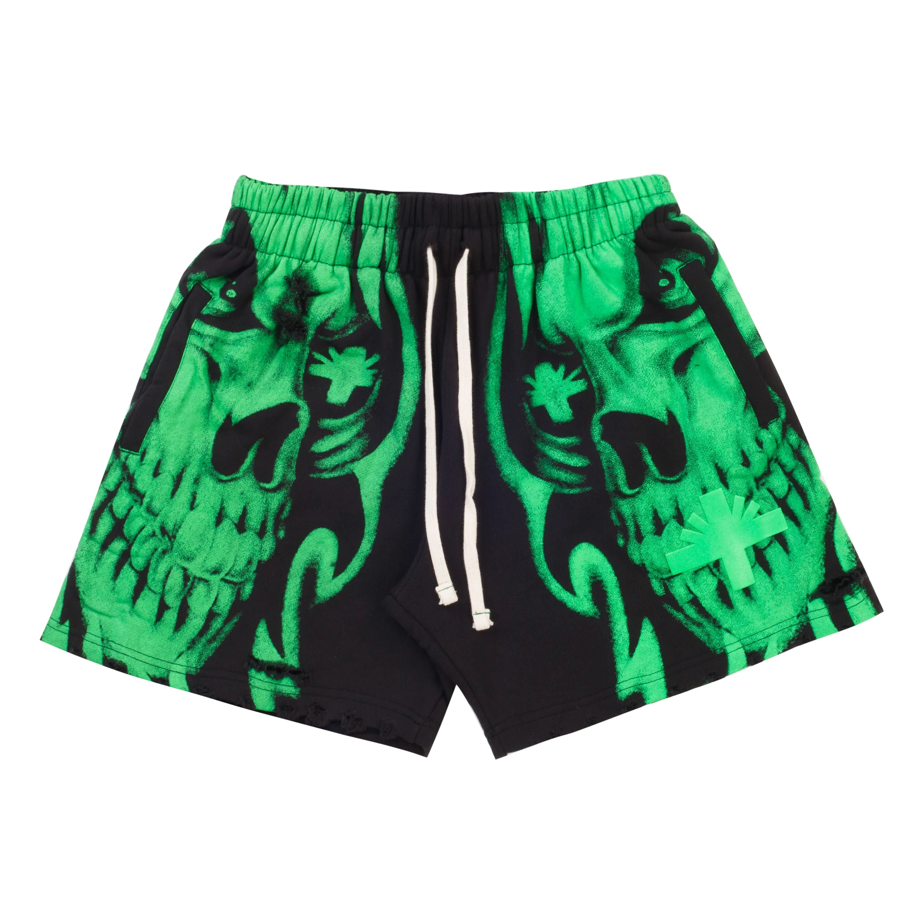 Vertabrae C4 Skull Shorts Green