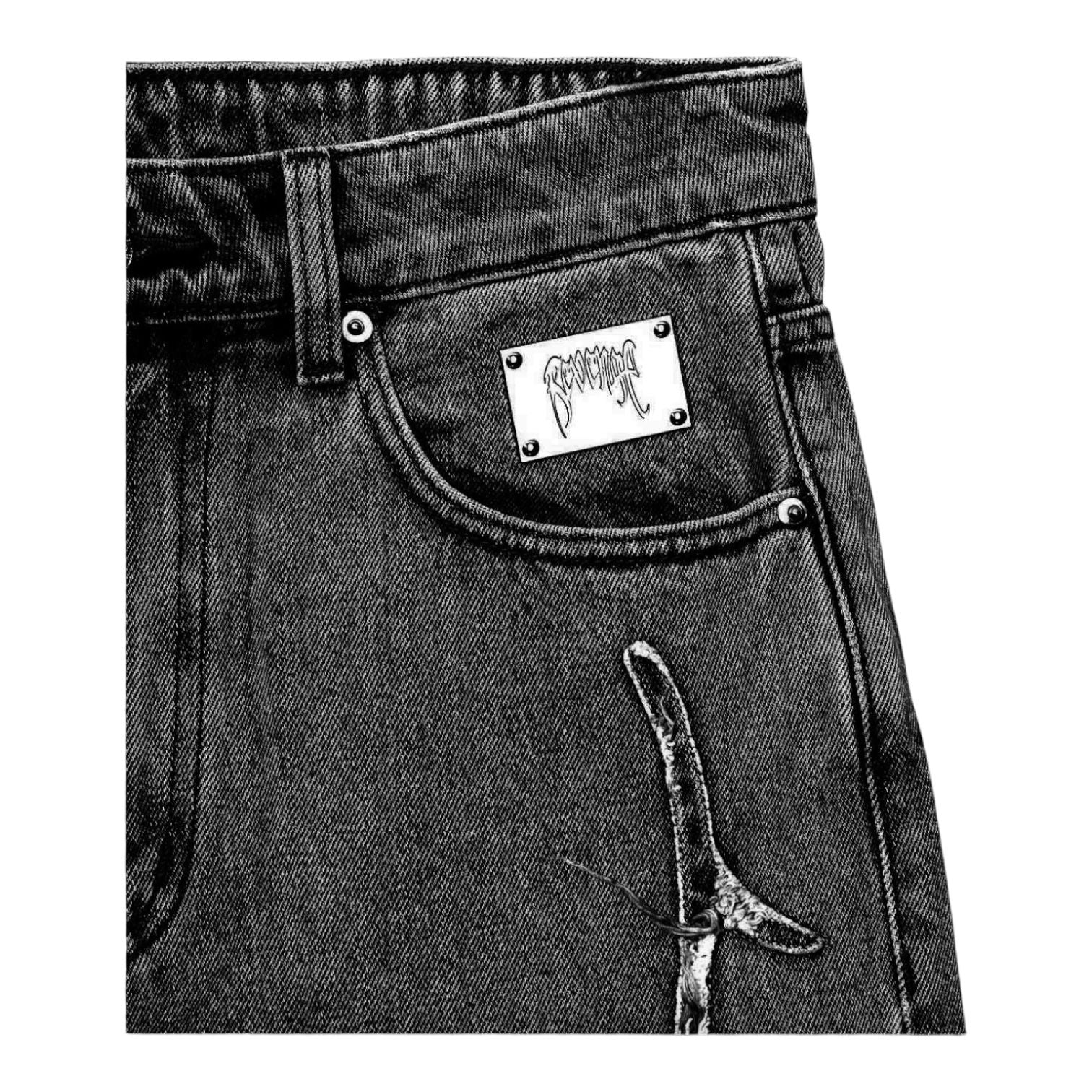 Revenge Thorn Denim Pant Black