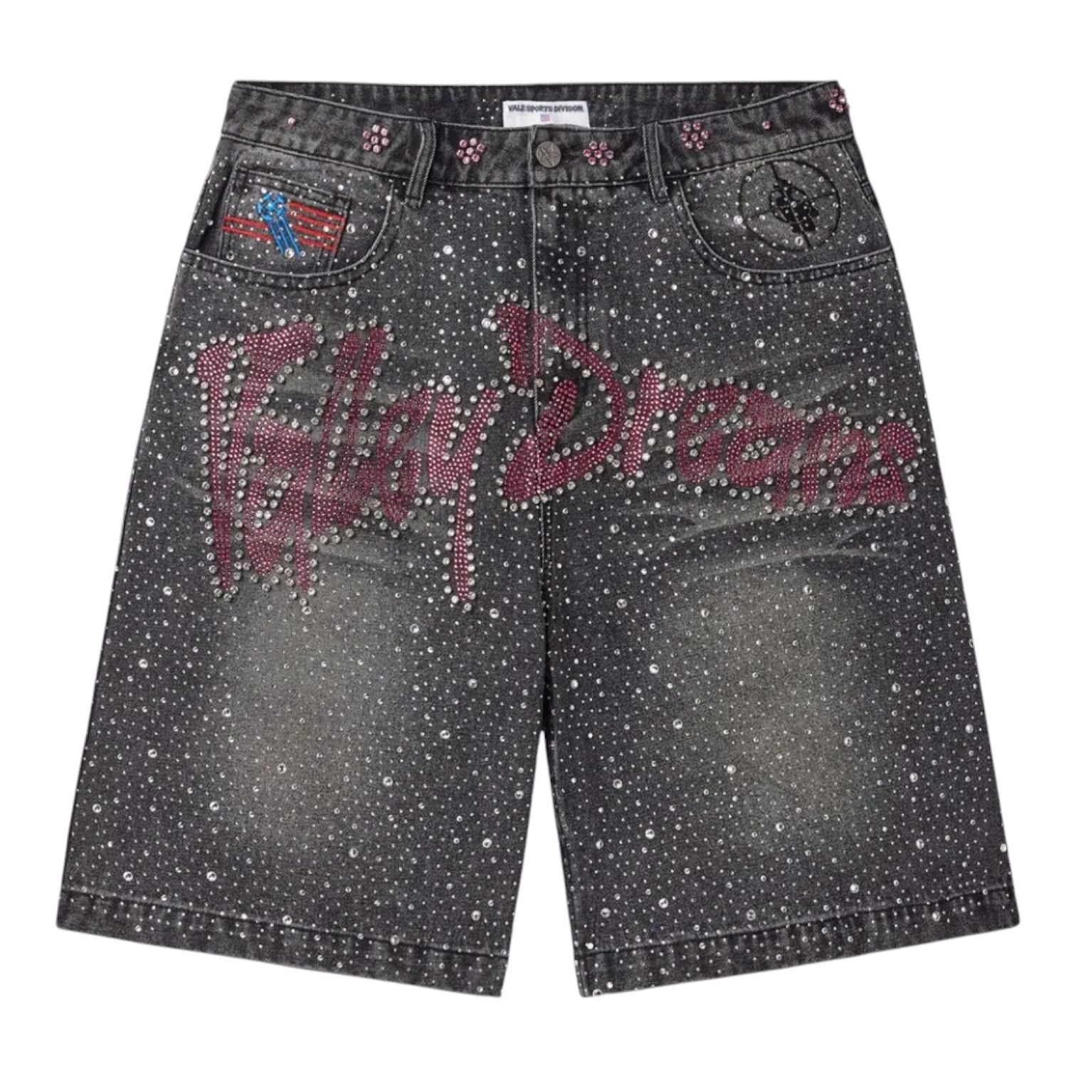 Vale Forever Iced Out Jean Shorts Black
