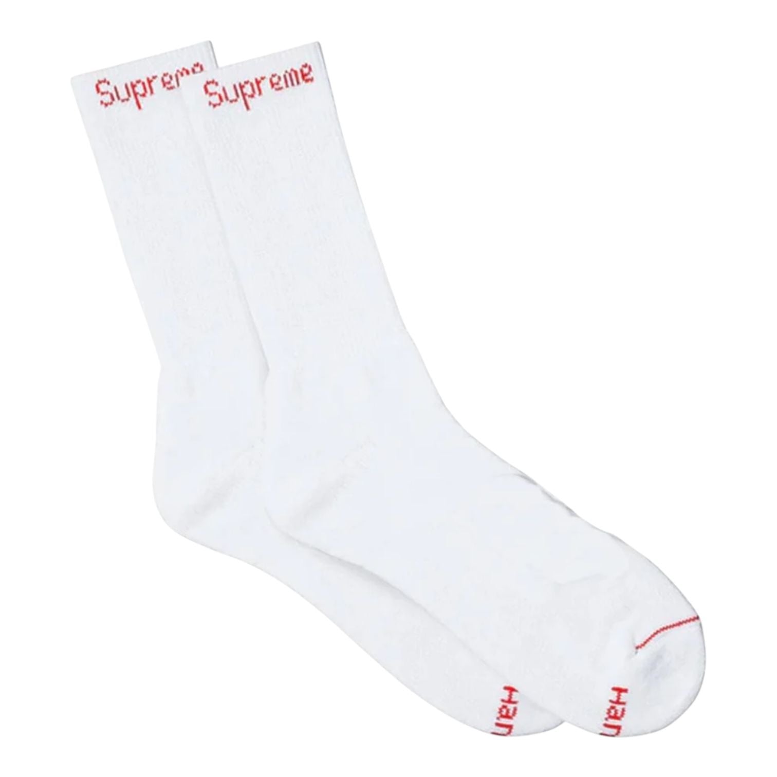 Supreme Hanes Crew Socks White