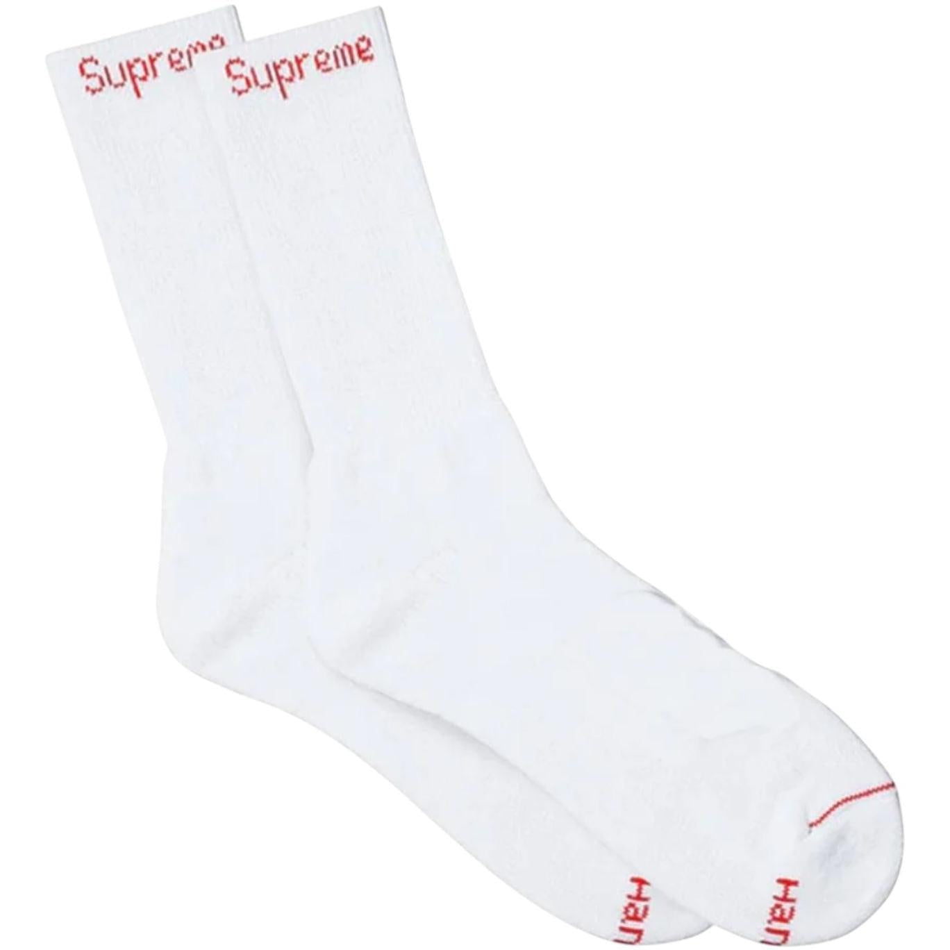 Supreme Hanes Crew Socks White