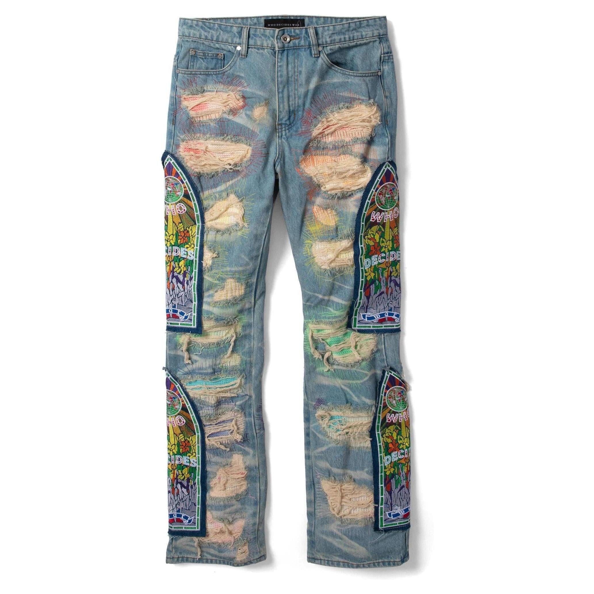 Who Decides War Roygbiv Fusion Denim Pants Sky Multi
