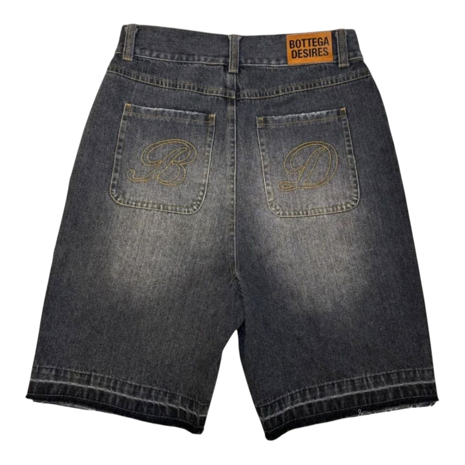 Bottega Desires Black Washed Denim Shorts