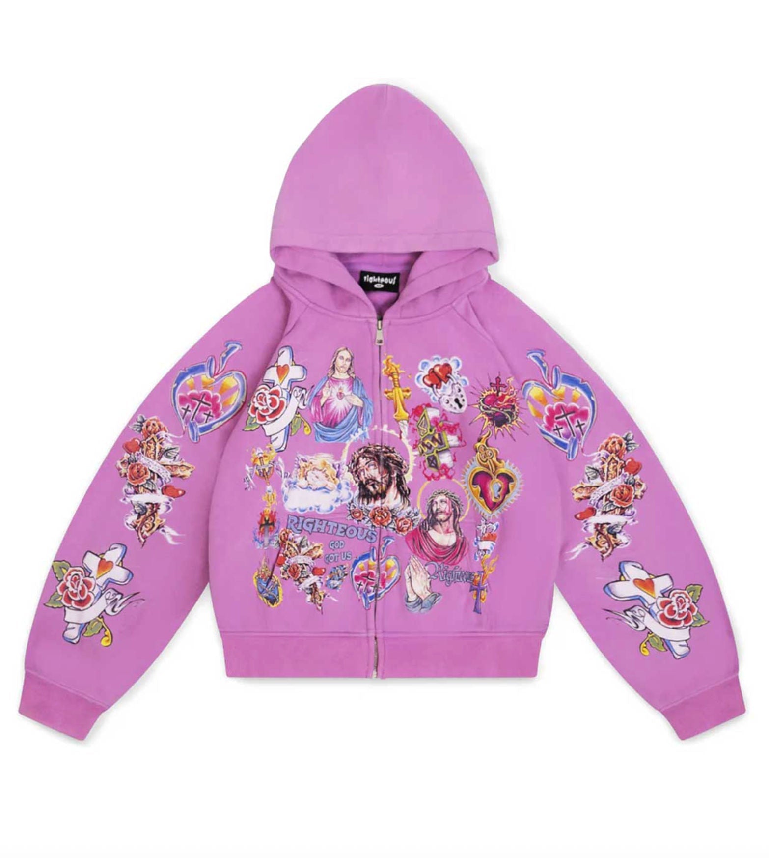 Righteous Risen King Zip Up Hoodie Purple