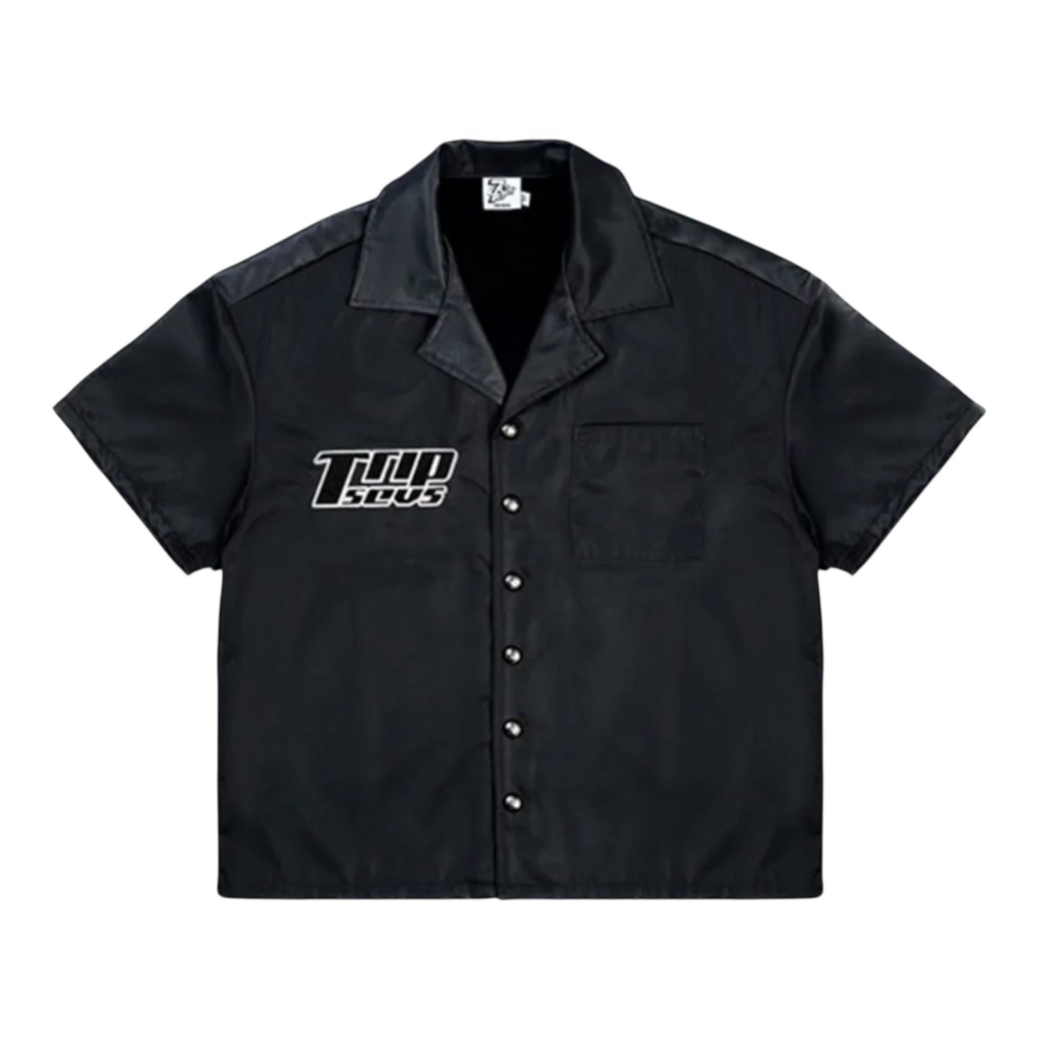 Triple Sevens Nylon Button Up Shirt Black