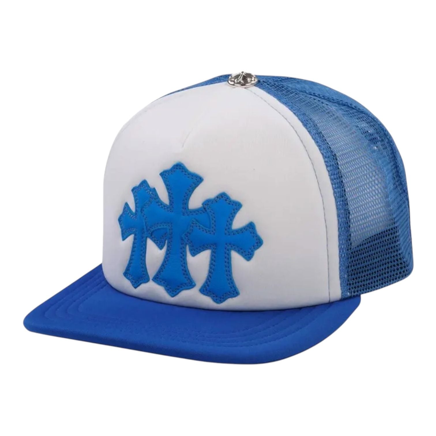 Chrome Hearts Cemetery Cross Trucker Hat Blue
