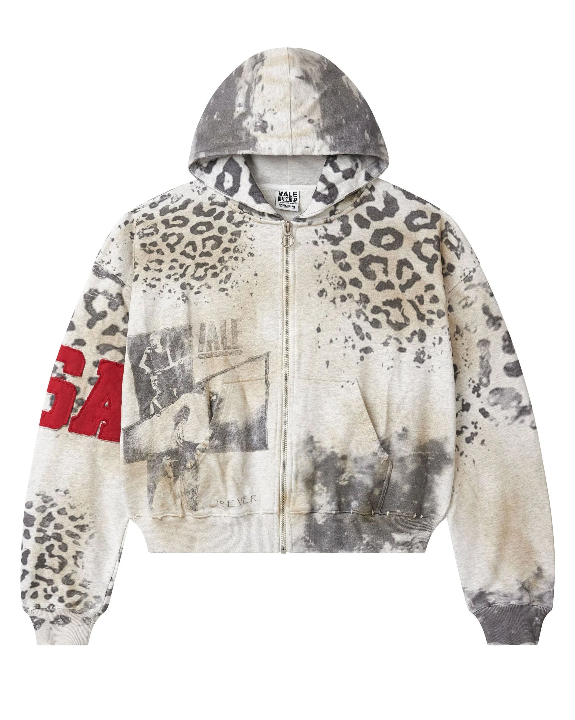 Vale Forever Cheetah Zip Up Hoodie
