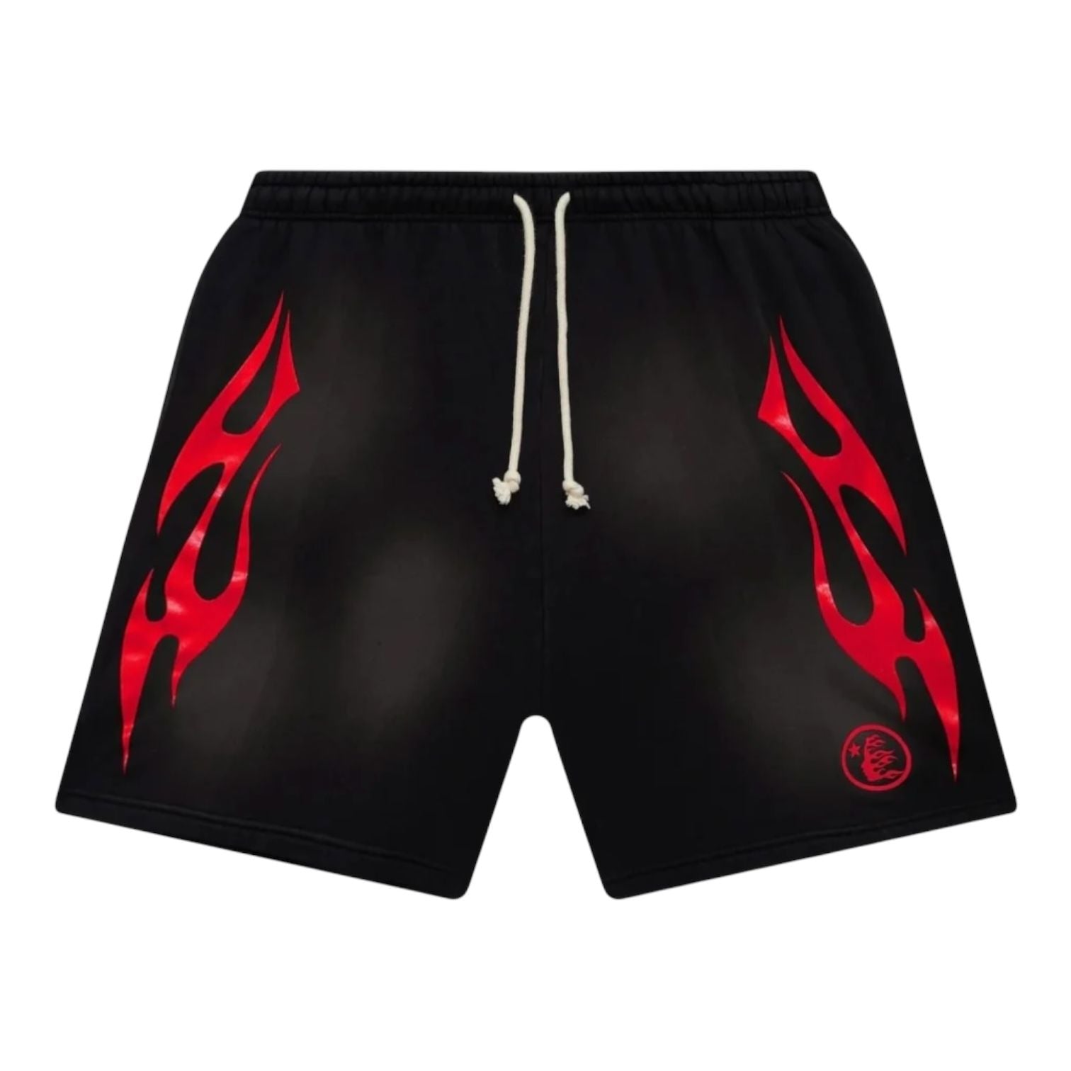 Hellstar Flame Shorts Black Red