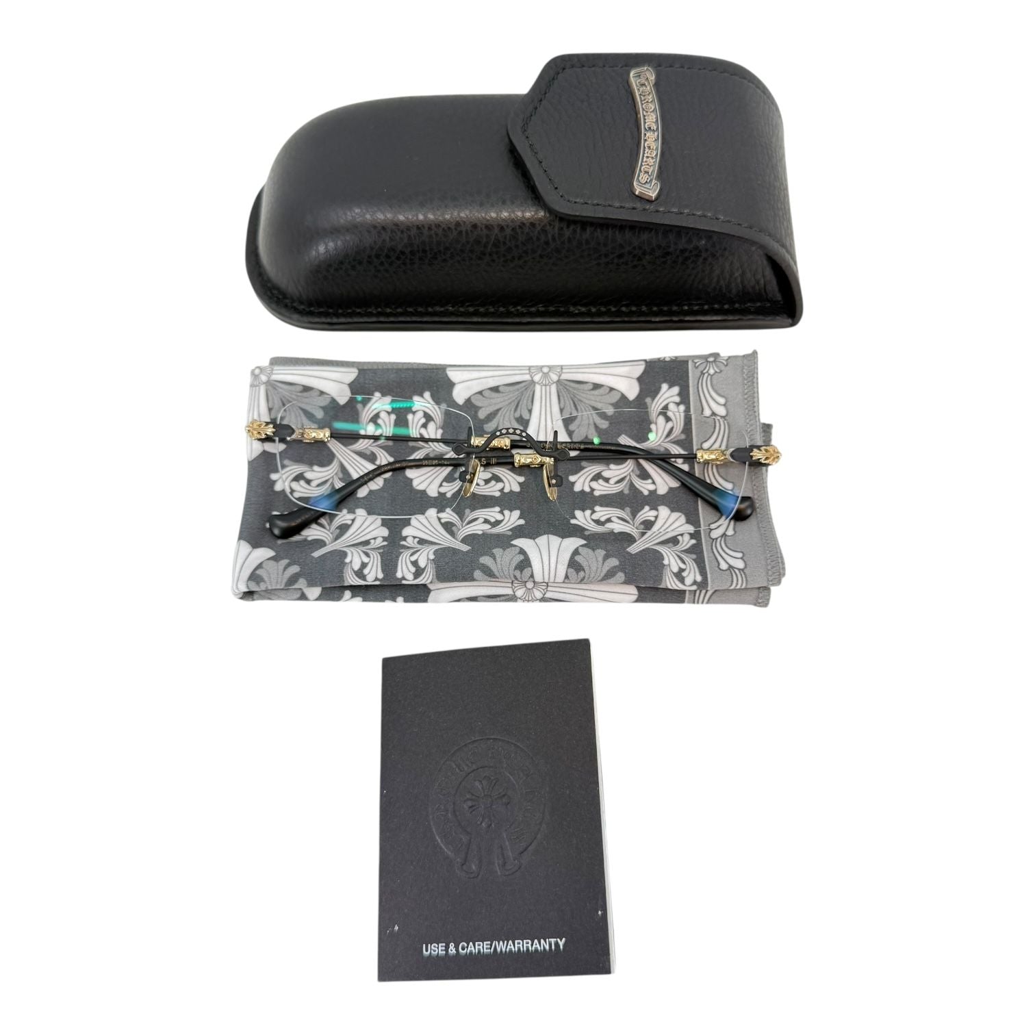 Chrome Hearts Pills III Black/18k Gold Plated Glasses