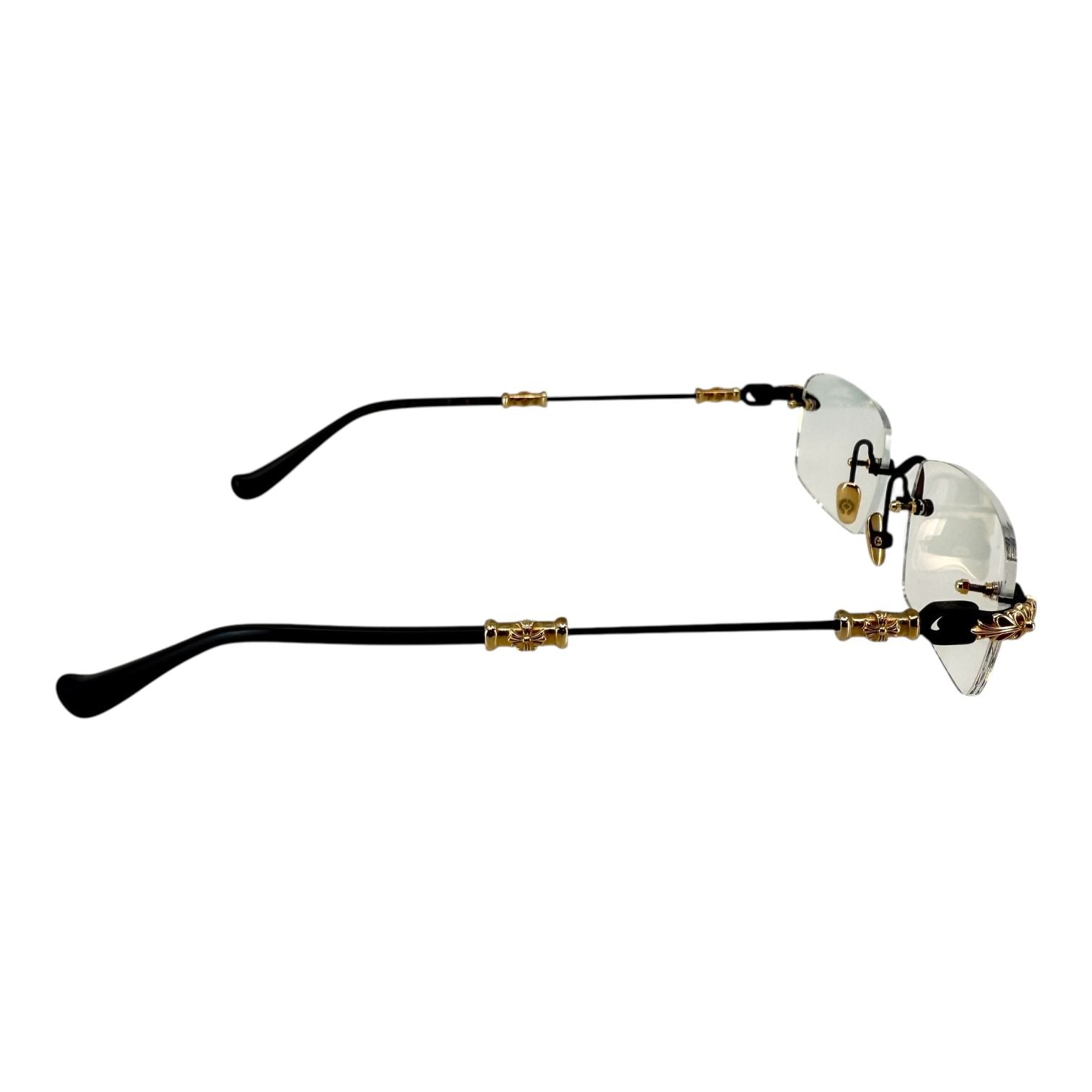 Chrome Hearts Pills III Black/18k Gold Plated Glasses