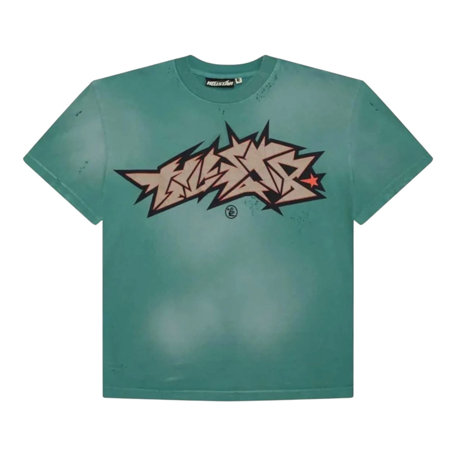 Hellstar Crack Print T-Shirt Green