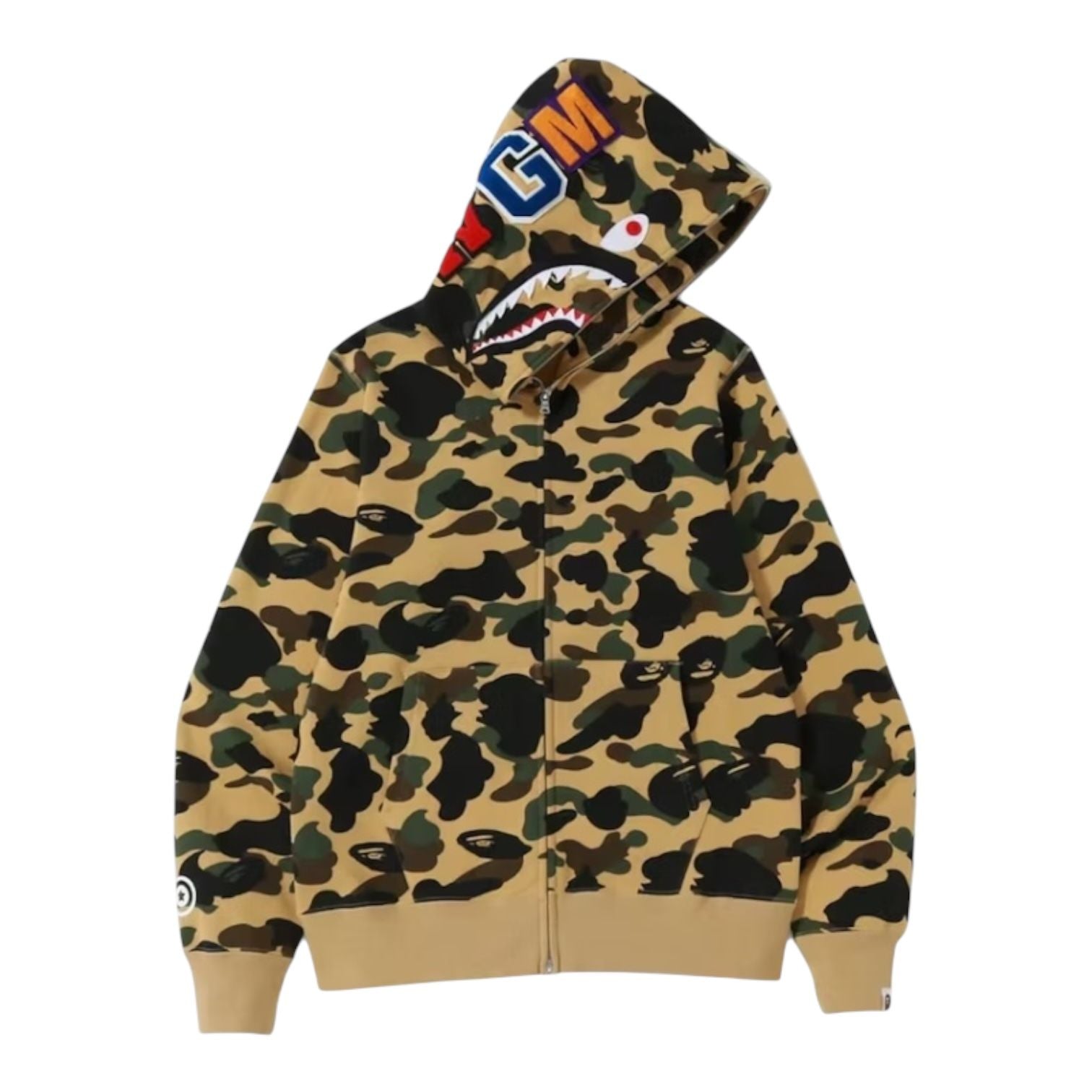 BAPE 1st Camo Shark Full Zip Hoodie Yellow