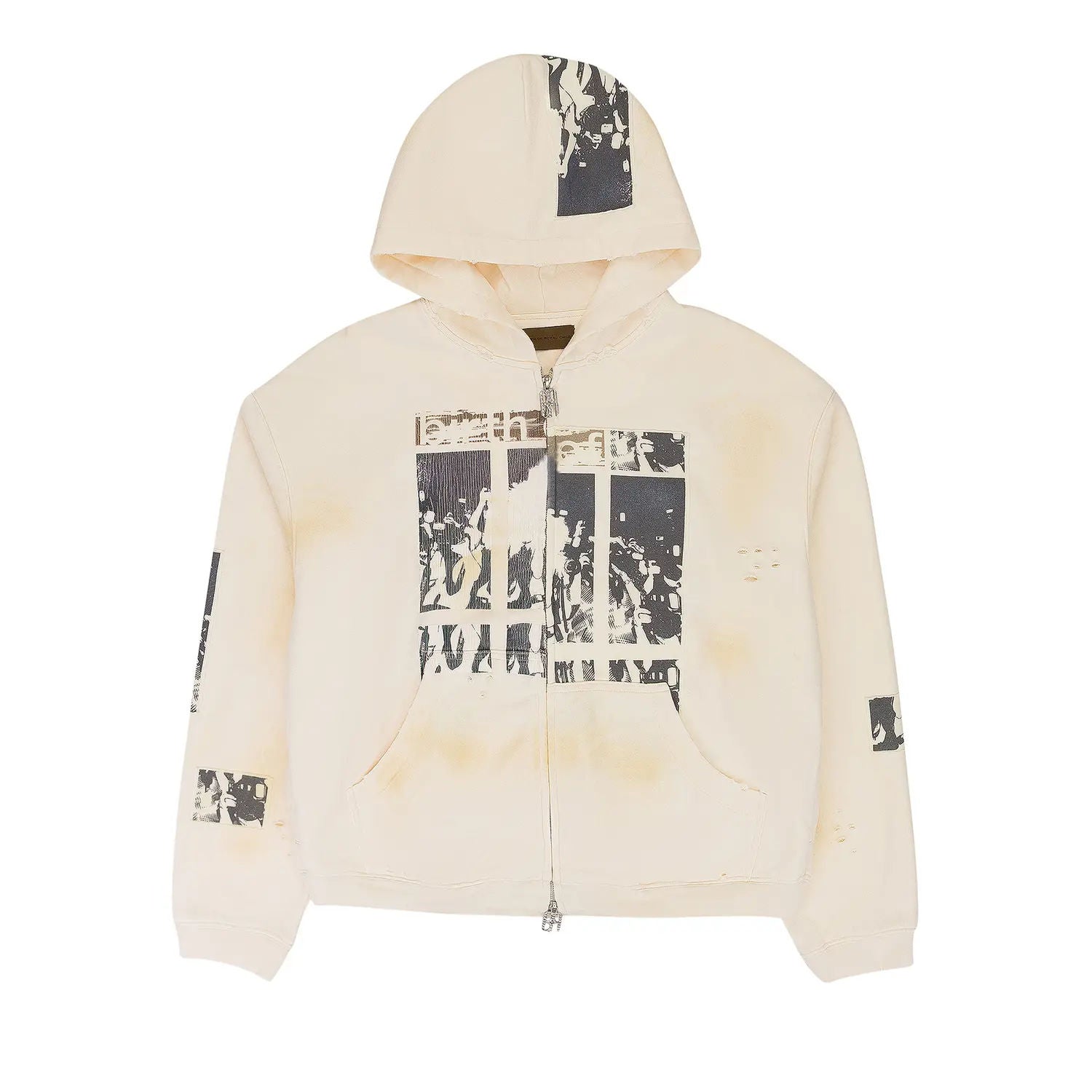 Birth Of Royal Child Flashlight Zip Up Hoodie Cream