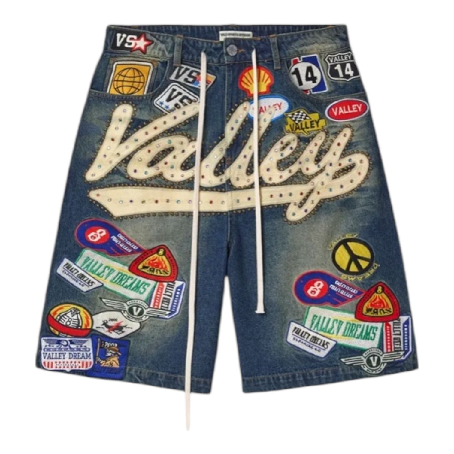 Vale Forever Skittles Patch 1980s Jean Shorts