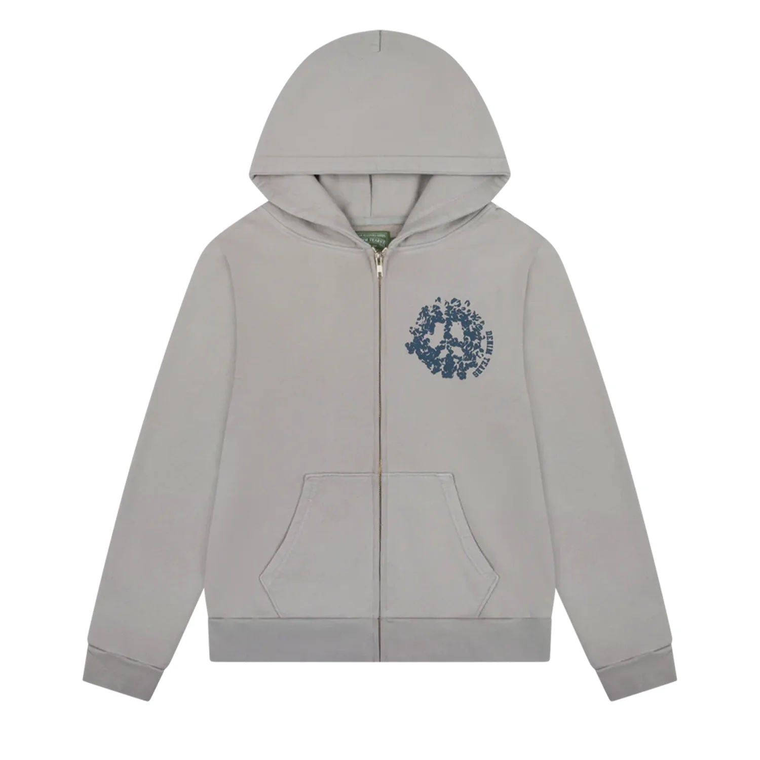 Denim Tears University Zip Up Hoodie Grey Blue