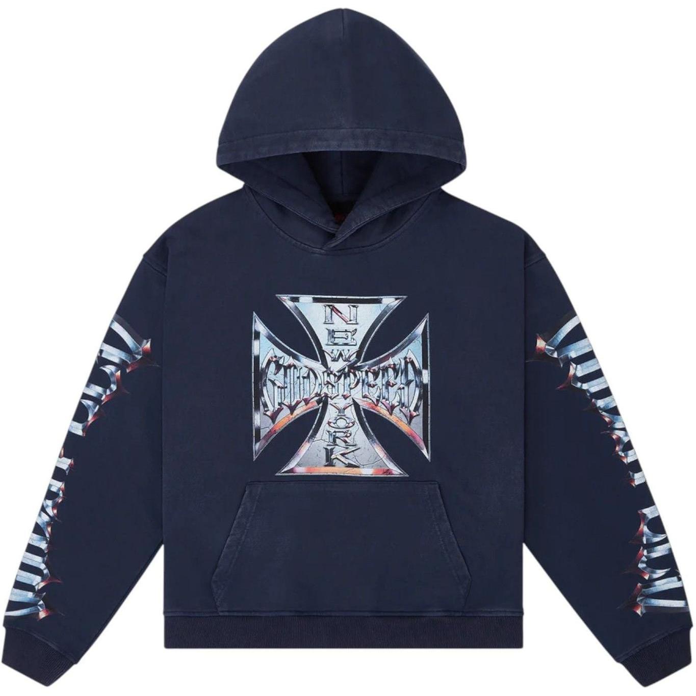 Godspeed Chrome Motto Hoodie Navy Wash