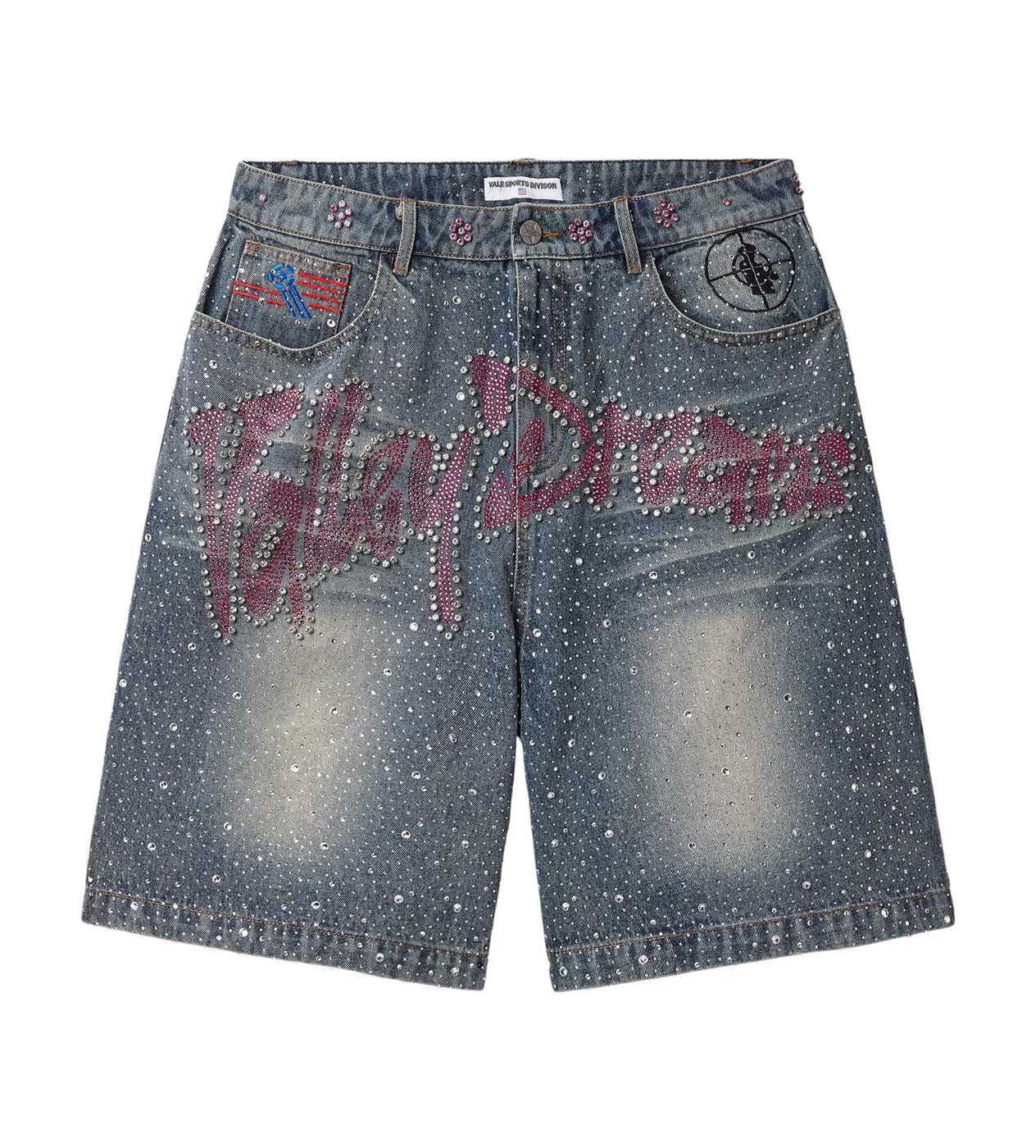 Vale Forever Iced Out Jean Shorts Blue