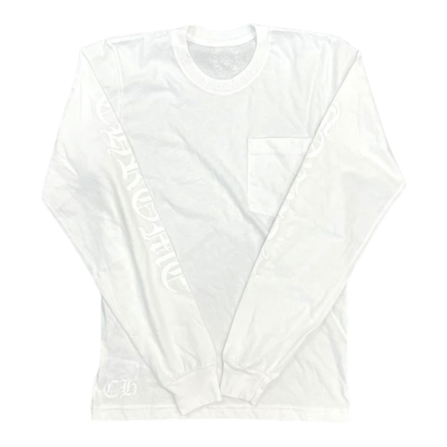 Chrome Hearts Neck Logo White Pocket L/S T-Shirt