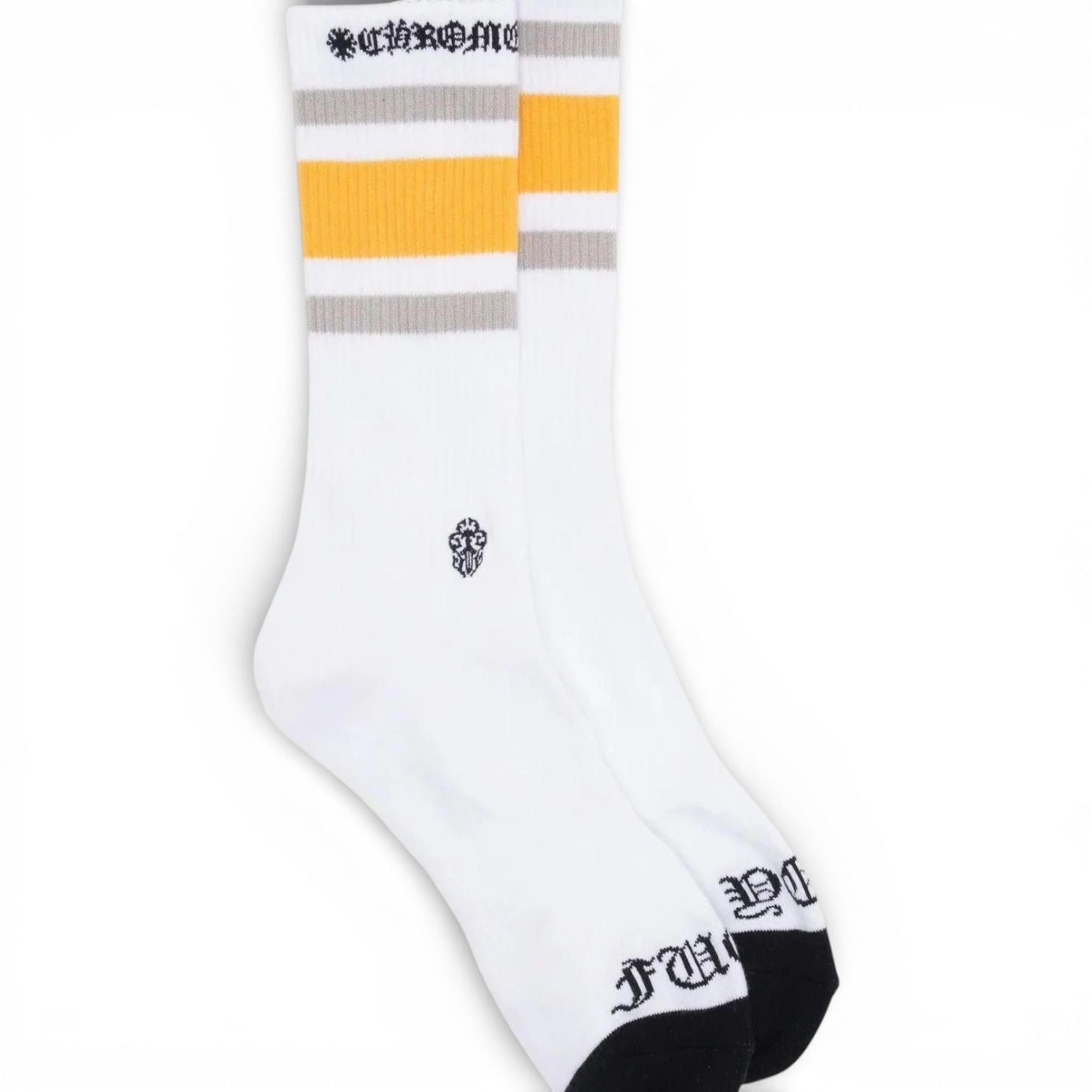Chrome Heart Fuck You Striped Sock White/Yellow