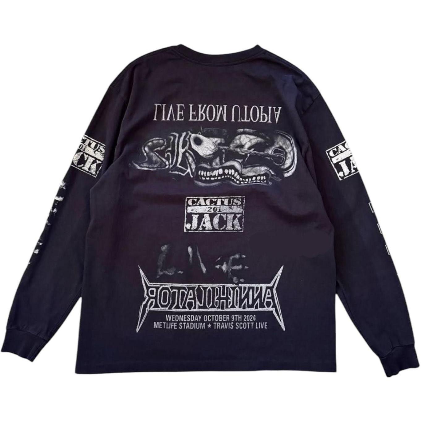 Travis Scott Metlife L/S T-Shirt Black