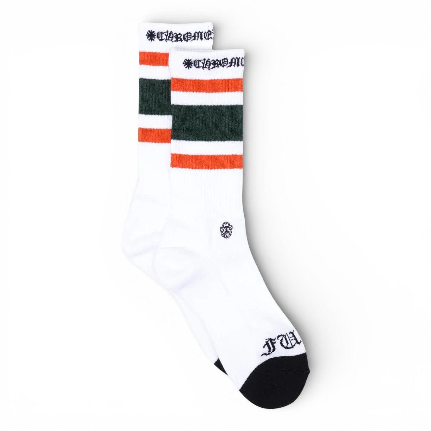 Chrome Heart Fuck You Striped Sock White/Orange