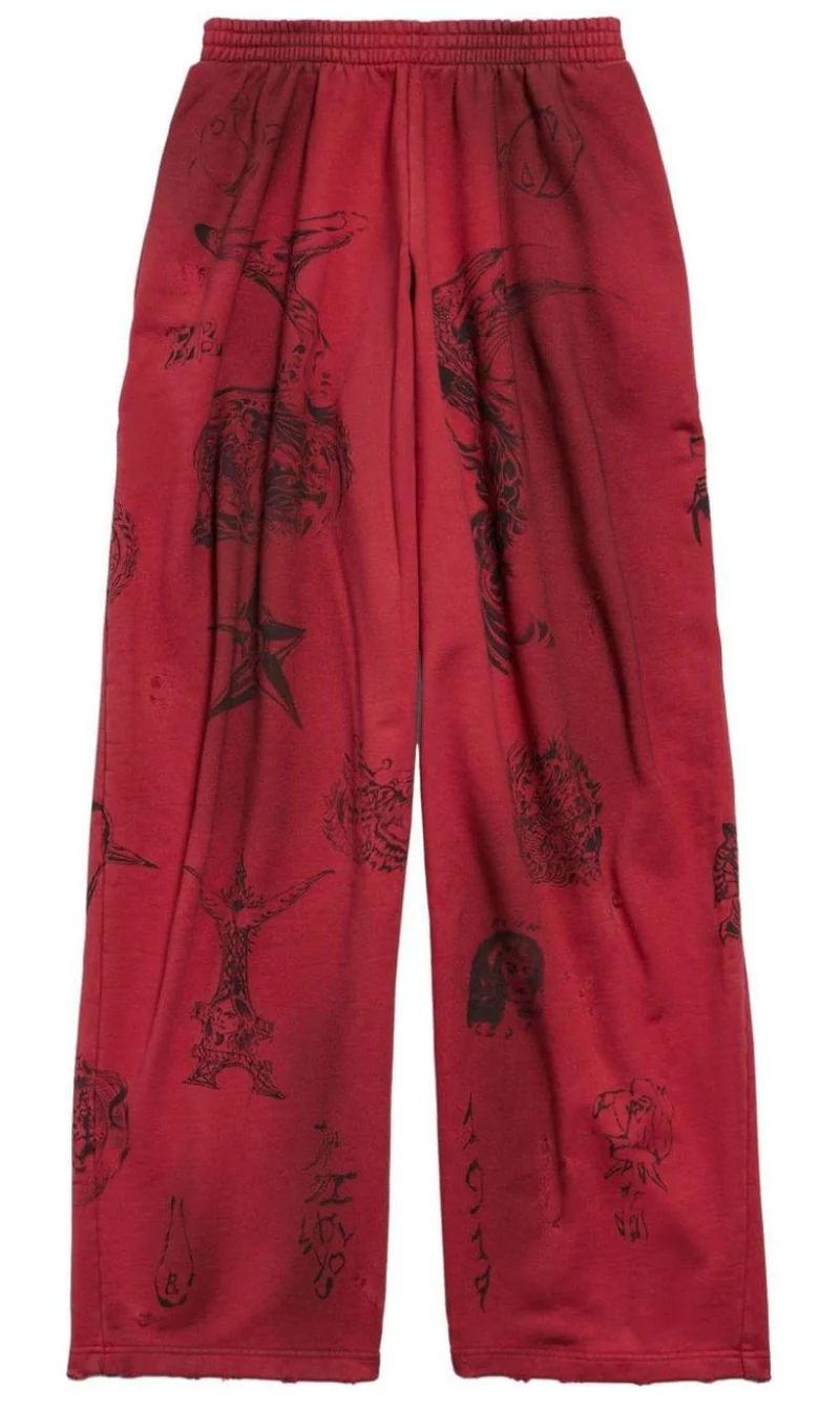 Balenciaga Tattoo Sweatpants Red