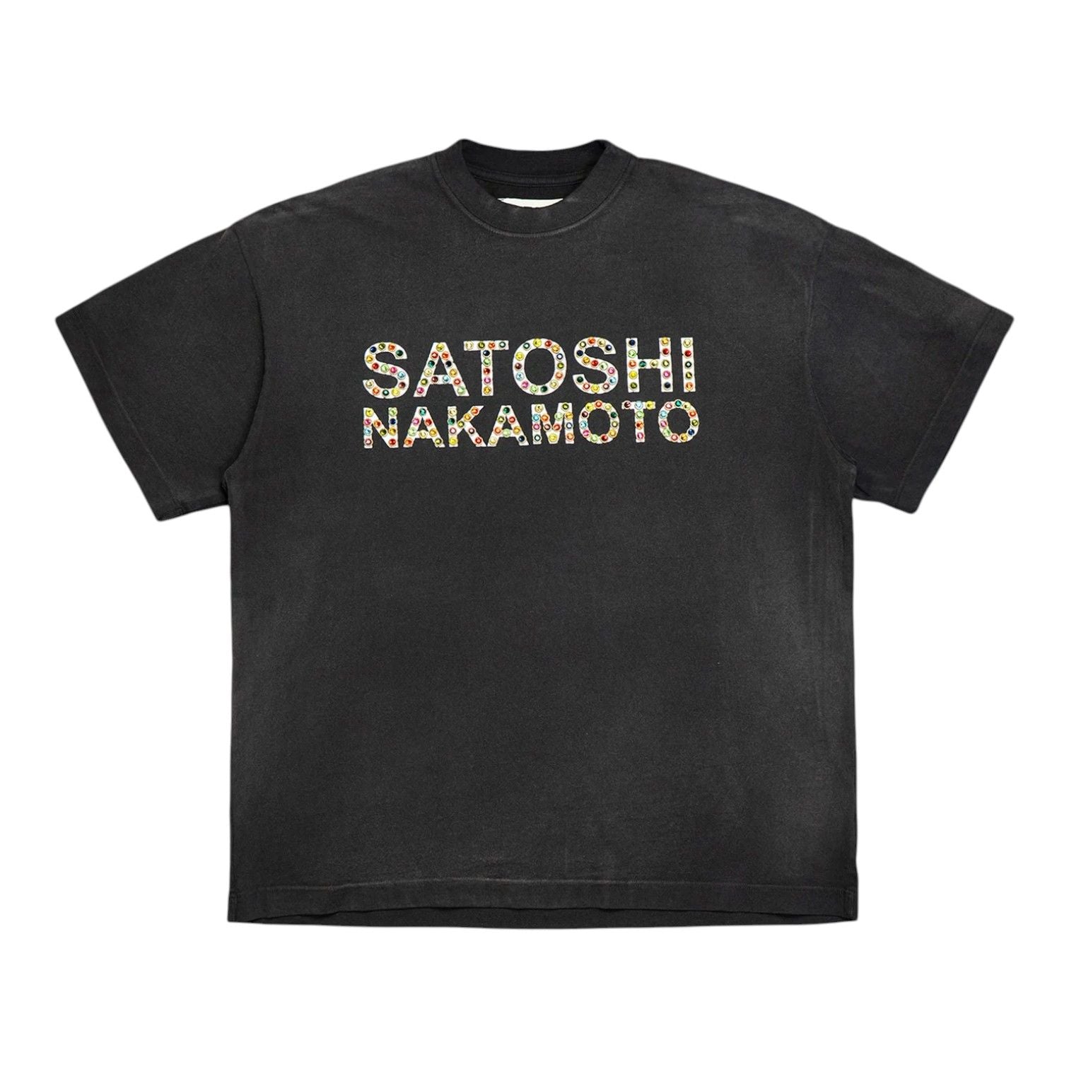 Satoshi Nakamoto Studded Logo Tee Black