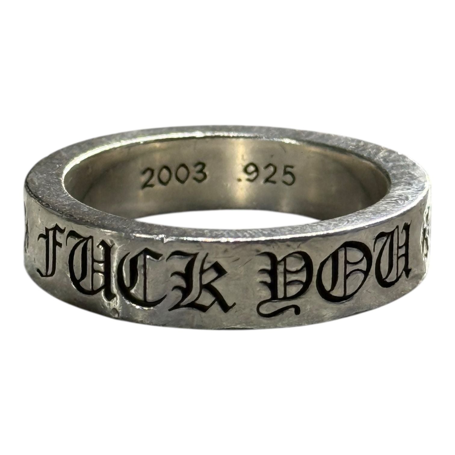 Chrome Hearts Fuck You Silver Spacer Ring - Size 12 - Like New