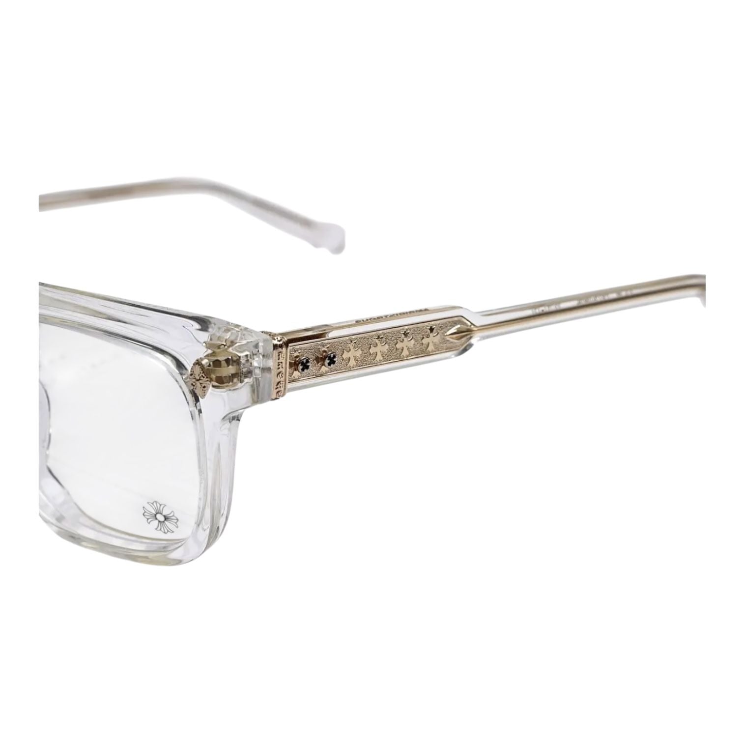 Chrome Hearts Ambidixtrous Crystal/18k Gold Plated Glasses