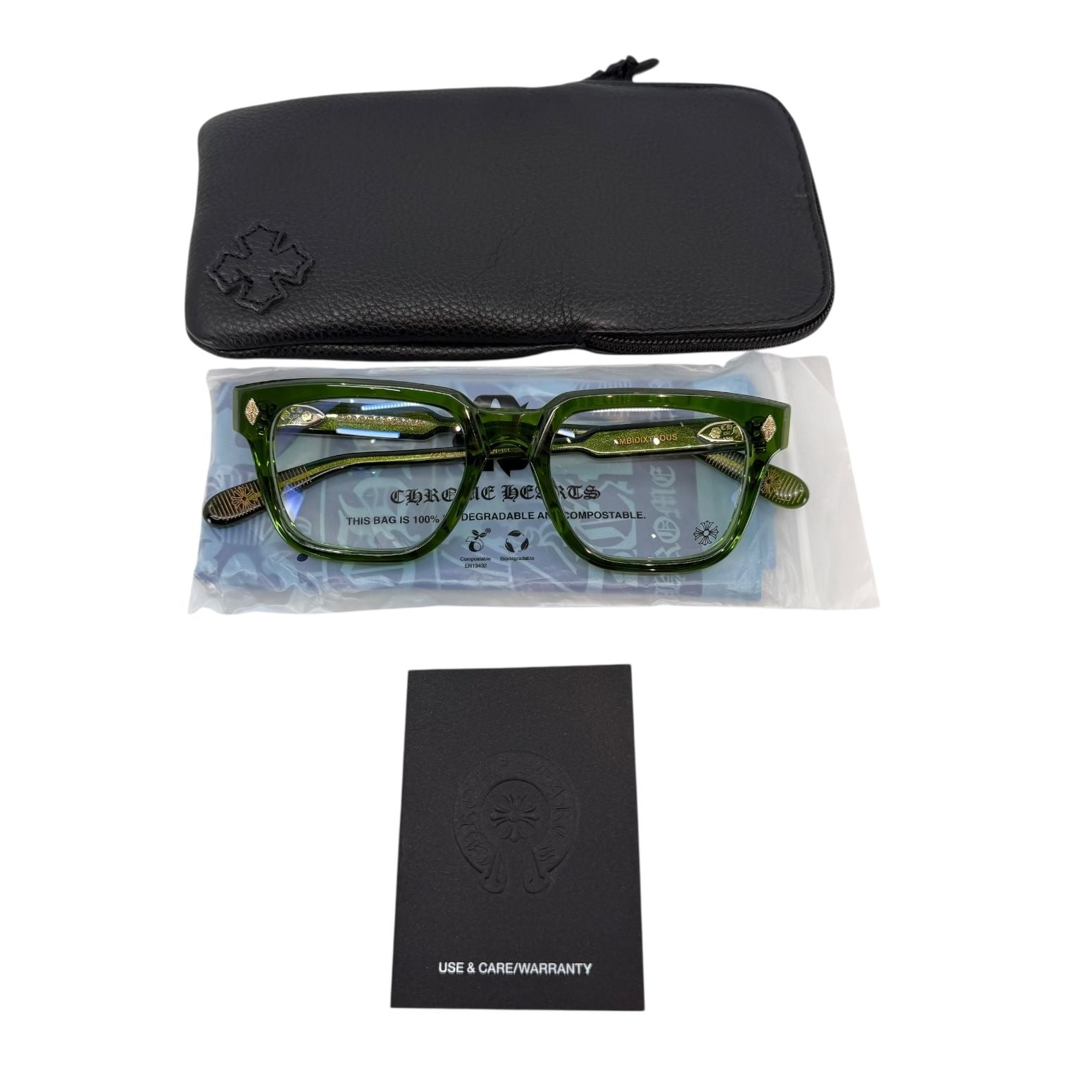 Chrome Hearts Ambidixtrous Green/18k Gold Plated Glasses