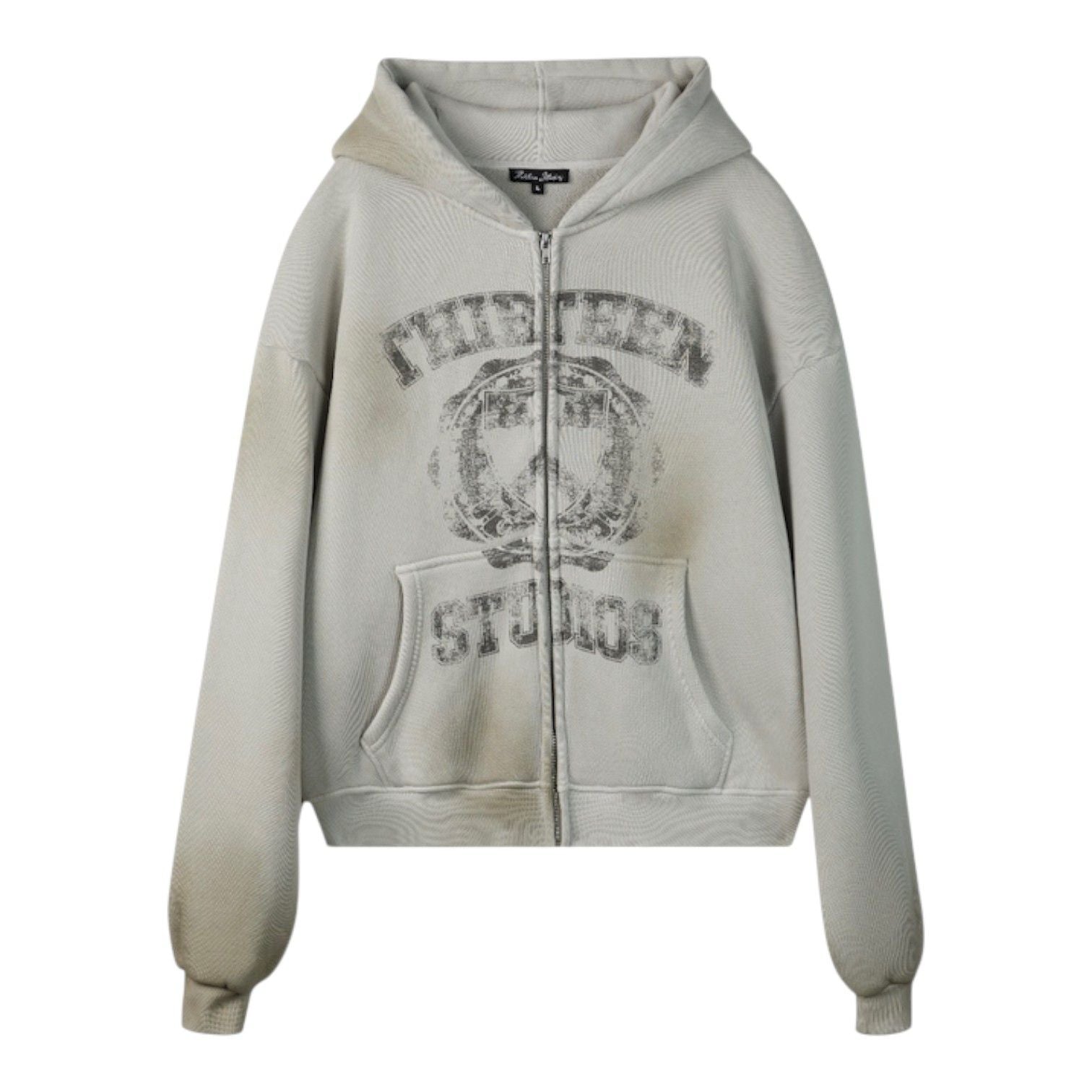 Thirteen Studios University Zip Up Hoodie White
