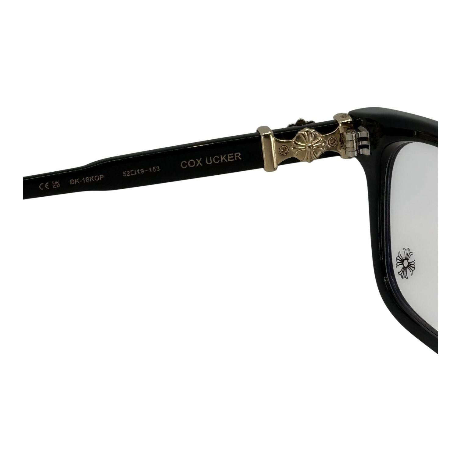 Chrome Hearts Cox Ucker Black Diamond Black/18k Gold Plated Glasses