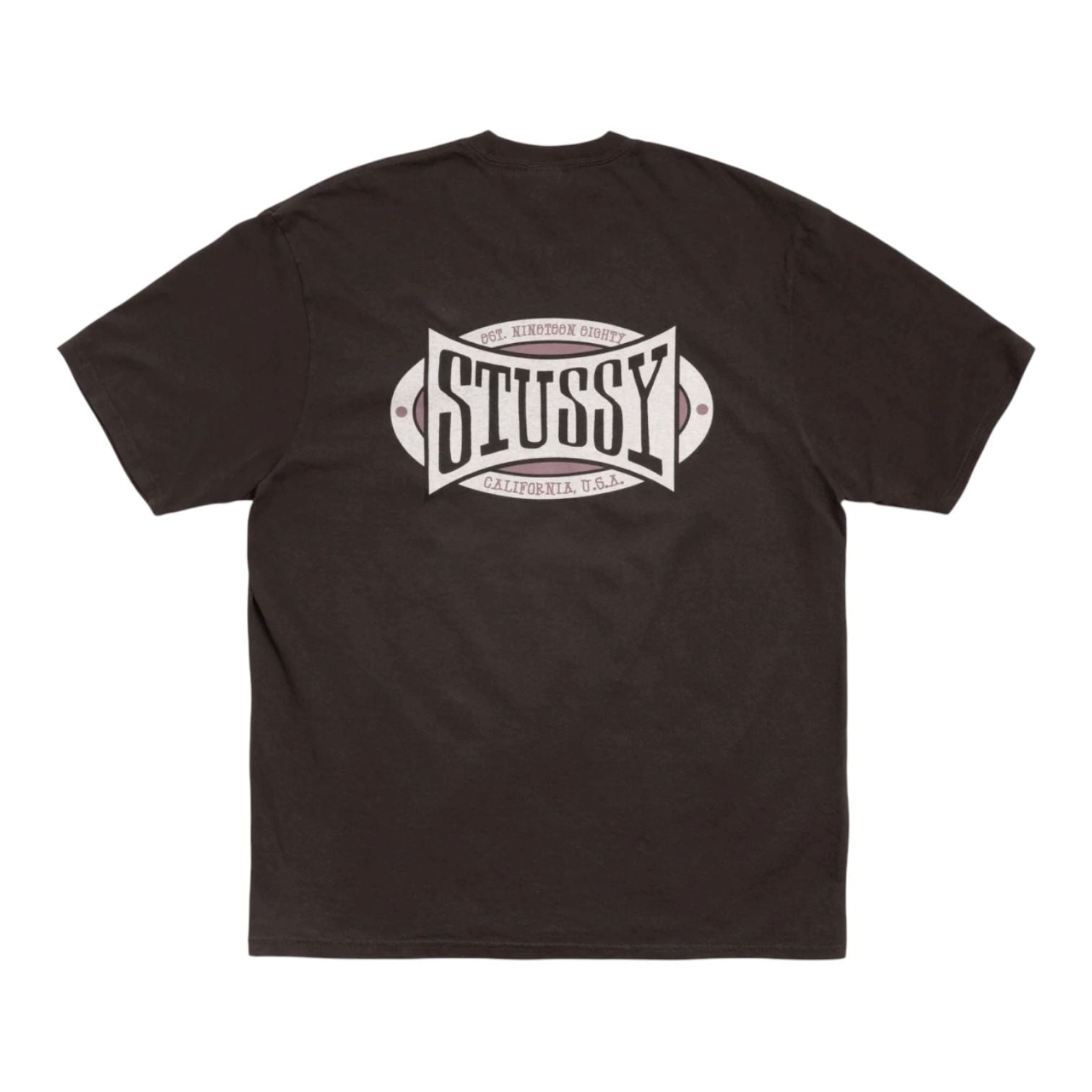 Stussy Champion Oval Pigment Dyed T-Shirt Faded Black