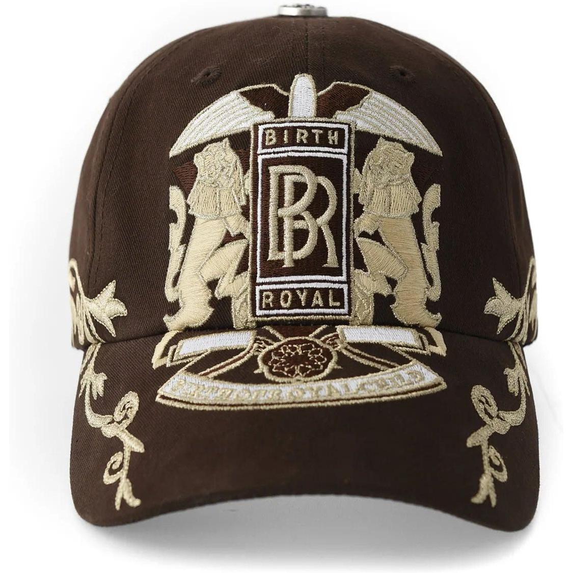Birth of a Royal Child Double Lion Embroidered Hat Brown