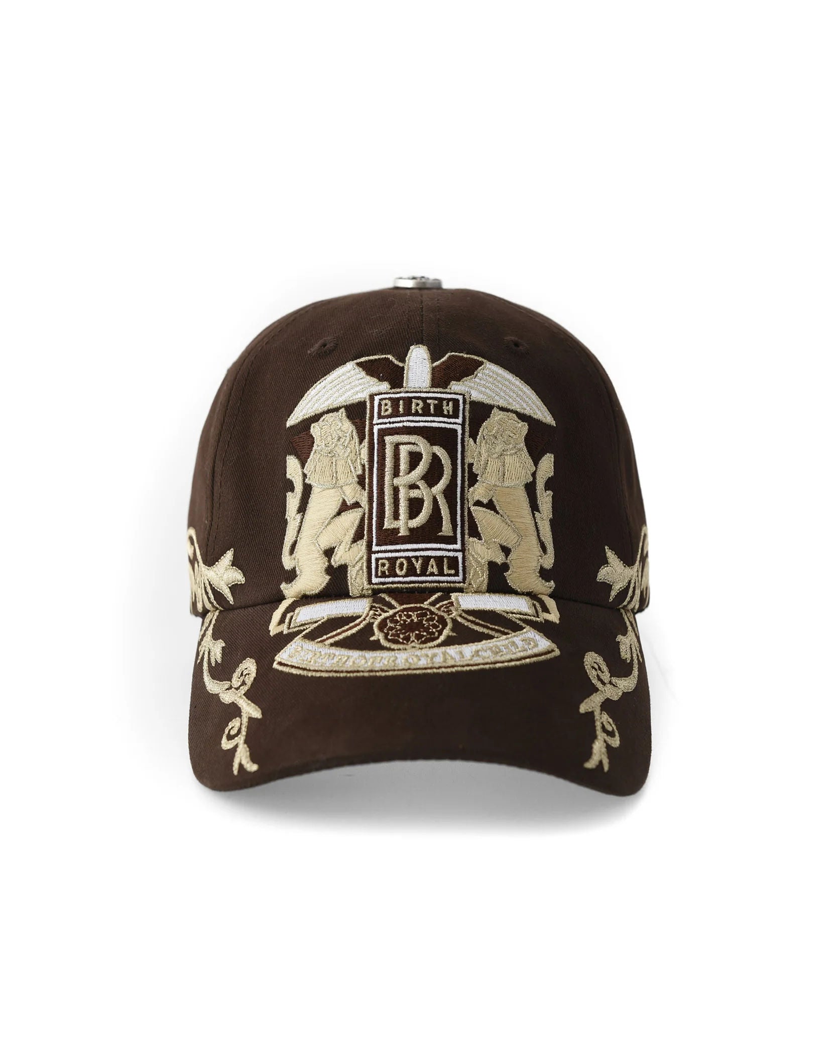 Birth of a Royal Child Double Lion Embroidered Hat Brown