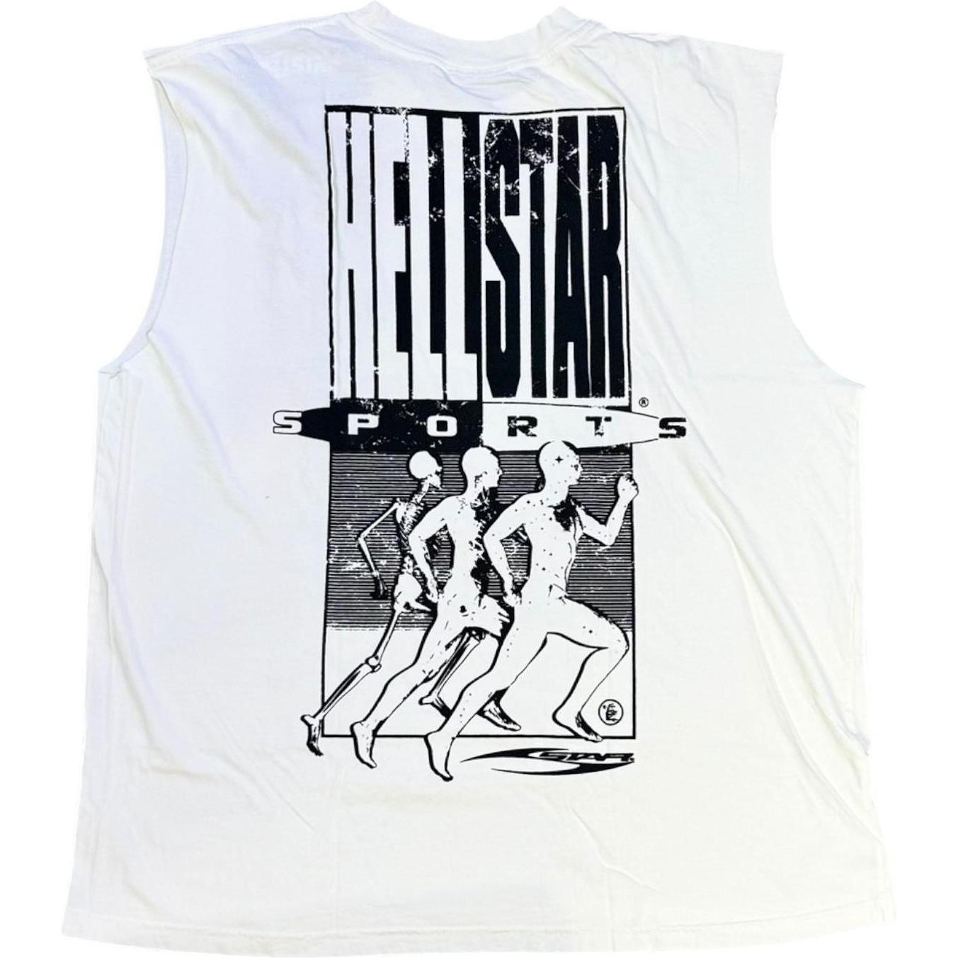 Hellstar If You Dont Like Us Beat Us Cutoff T-Shirt White