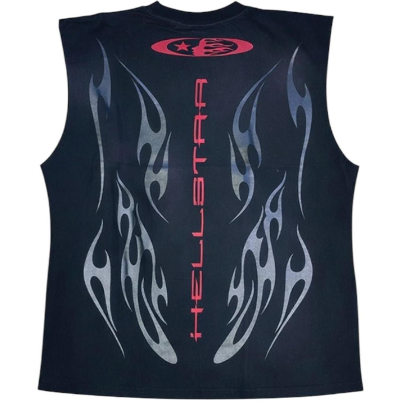 Hellstar Flame Cutoff T-Shirt Grey