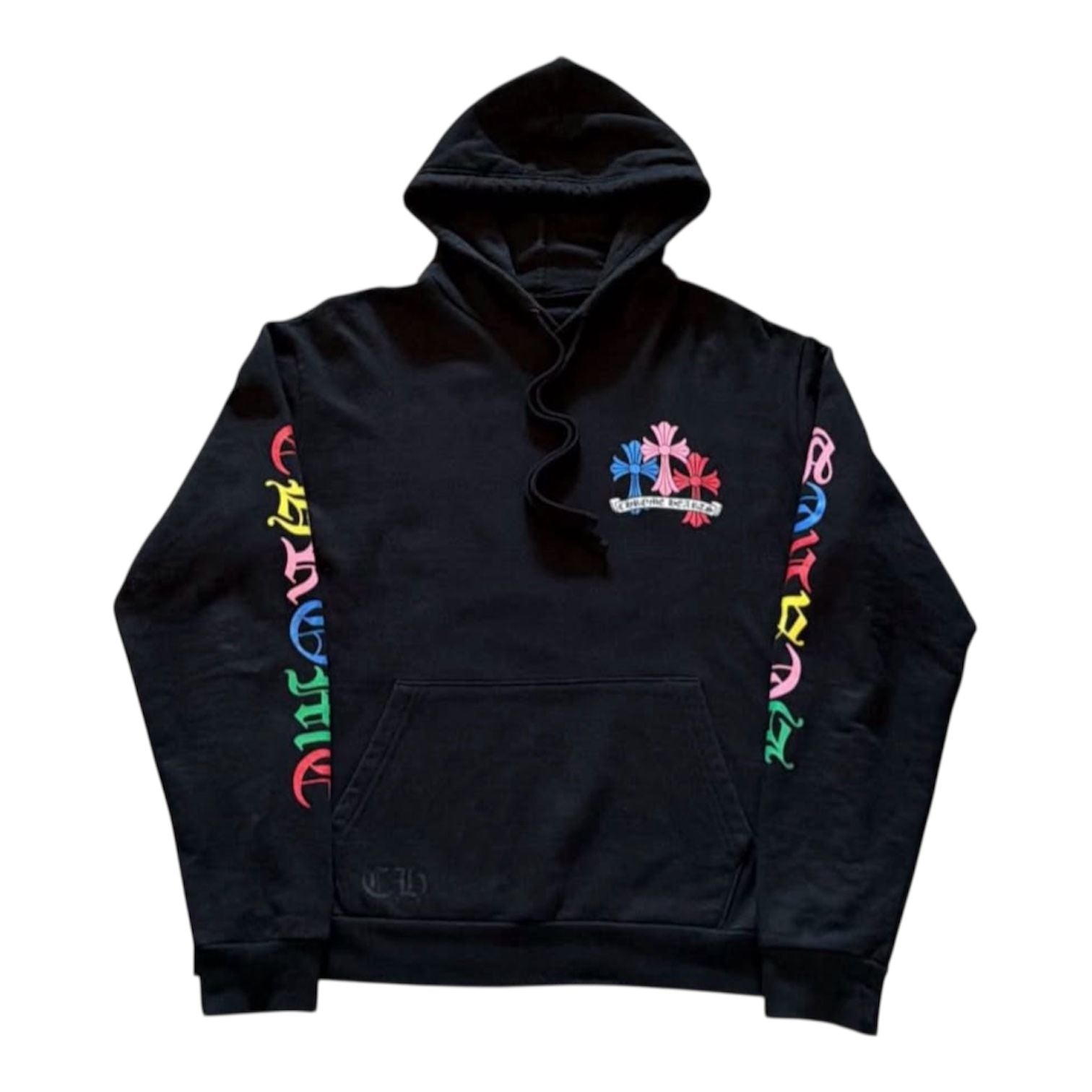 Chrome Hearts Multi Color Cross Cemetery Hoodie Black - Like New