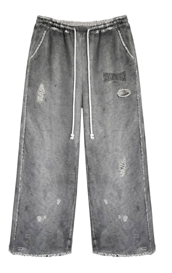 77 Studios Sparring Club Distressed Sweatpants Grey