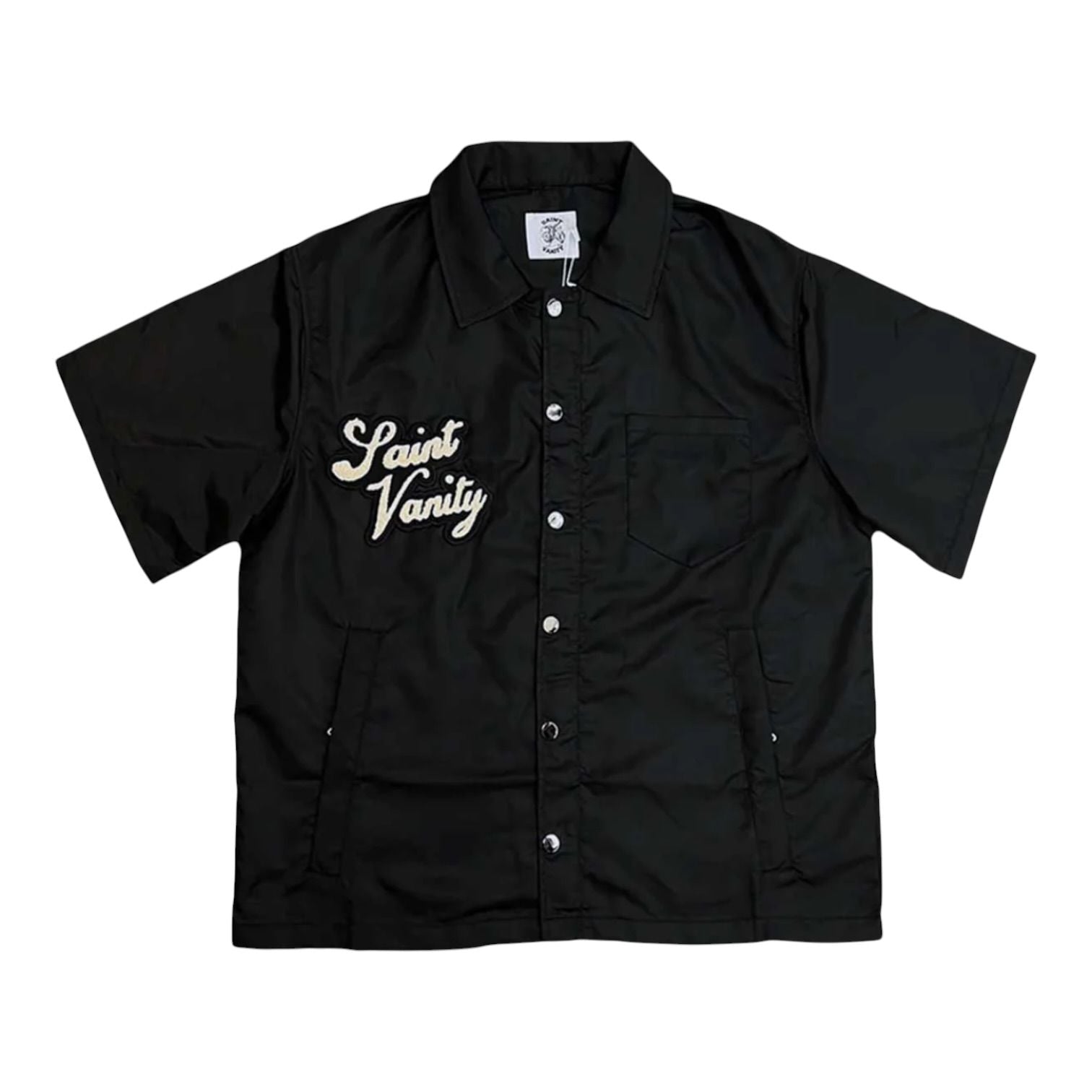 Saint Vanity Nylon Button Up Shirt Black