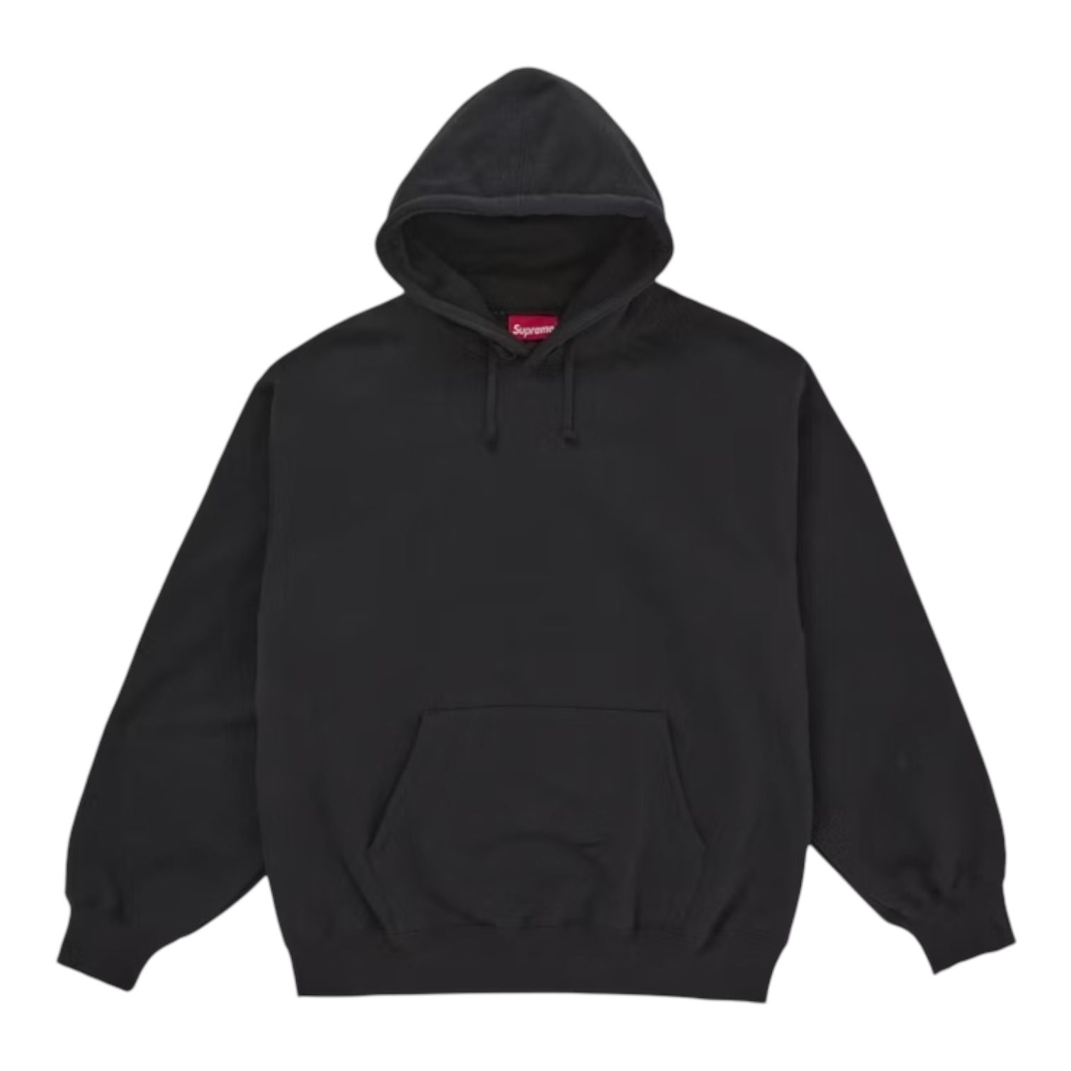 Supreme Satin Appliqué Hooded Sweatshirt (FW25) Black