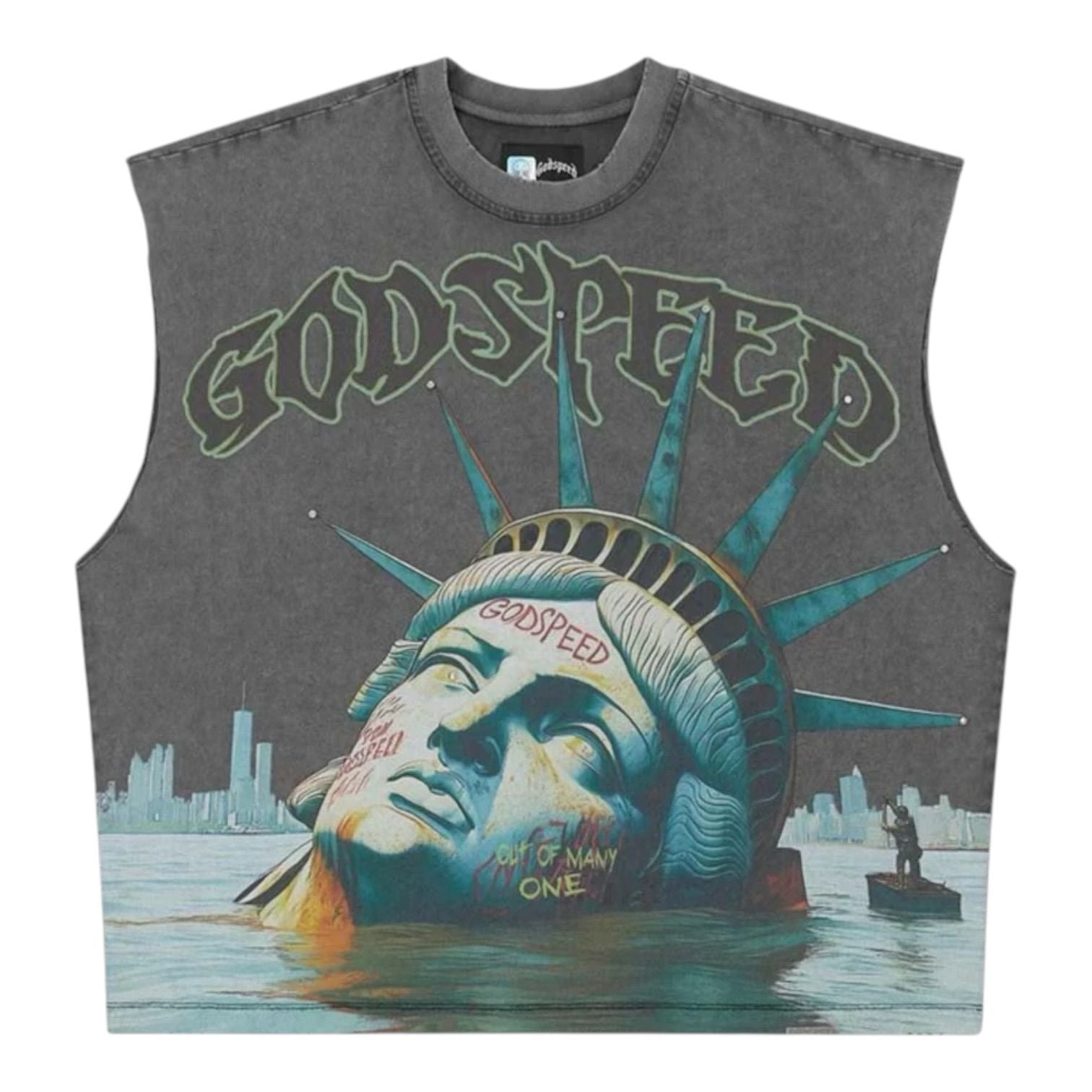 Godspeed Sunken Liberty Sleeveless T-Shirt Grey