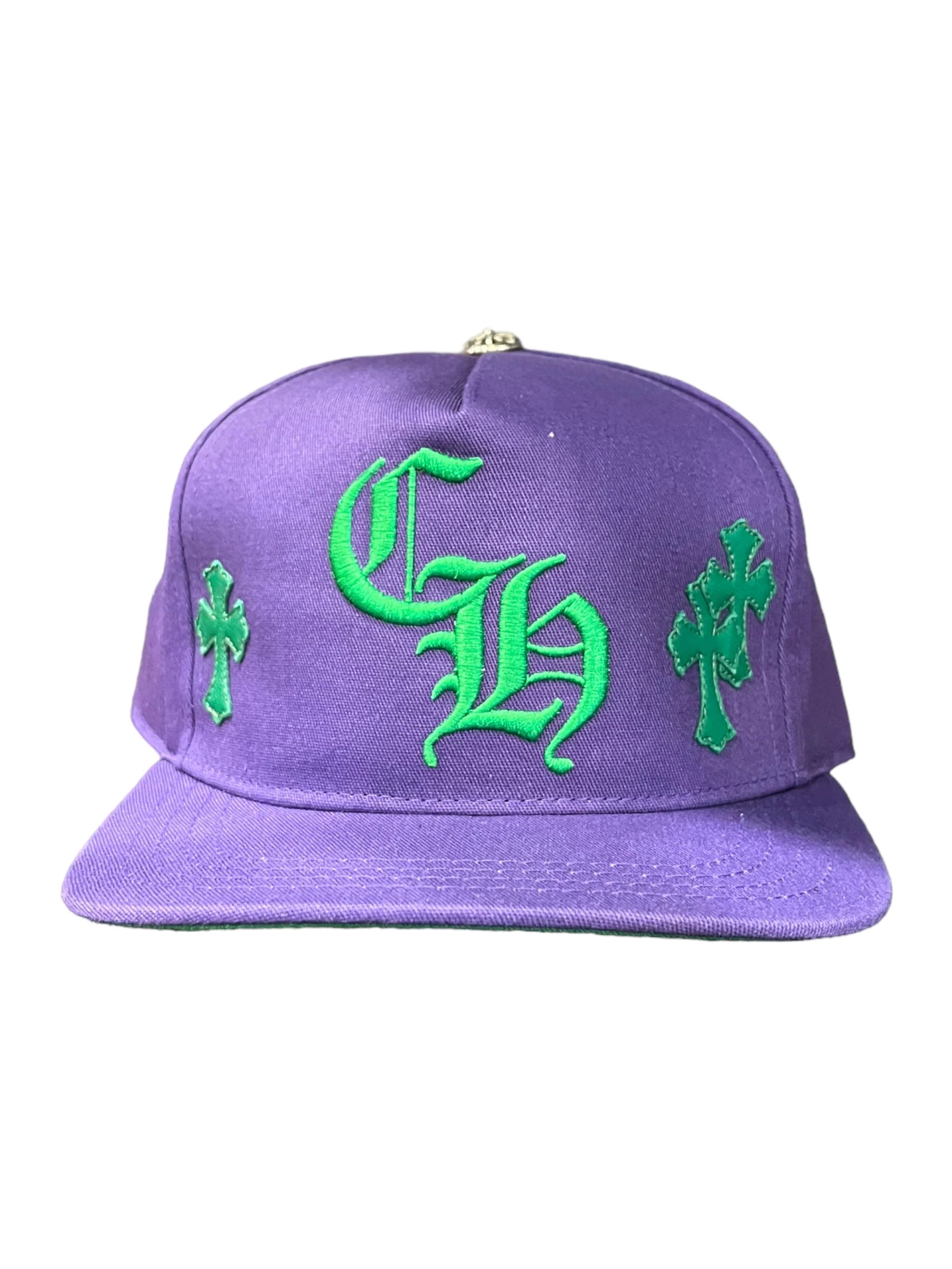 Chrome Hearts Baseball Patch Hat Purple Green Crosses